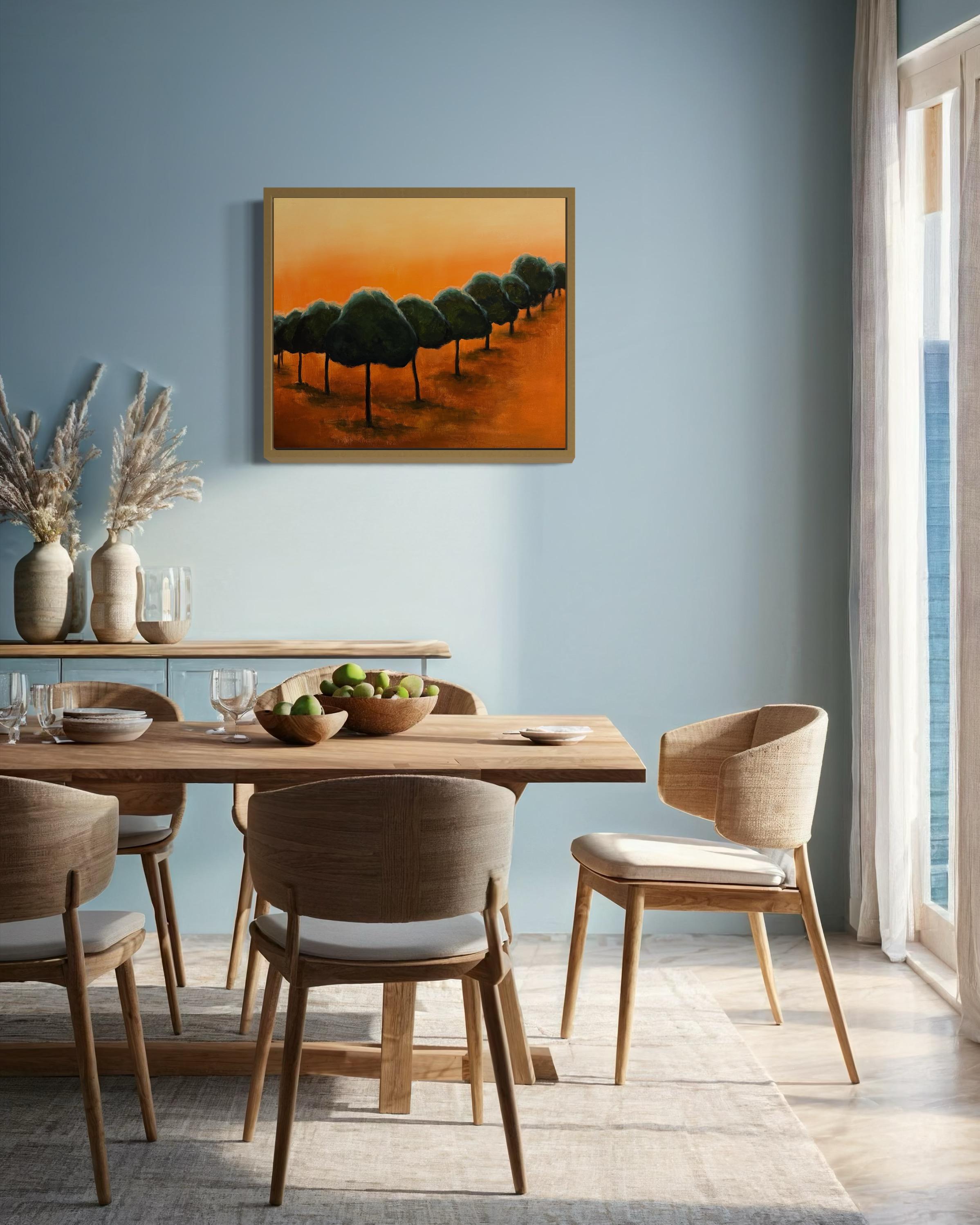 Inizia a brillare. Alberi di Рine... Pittura originale in vendita 13