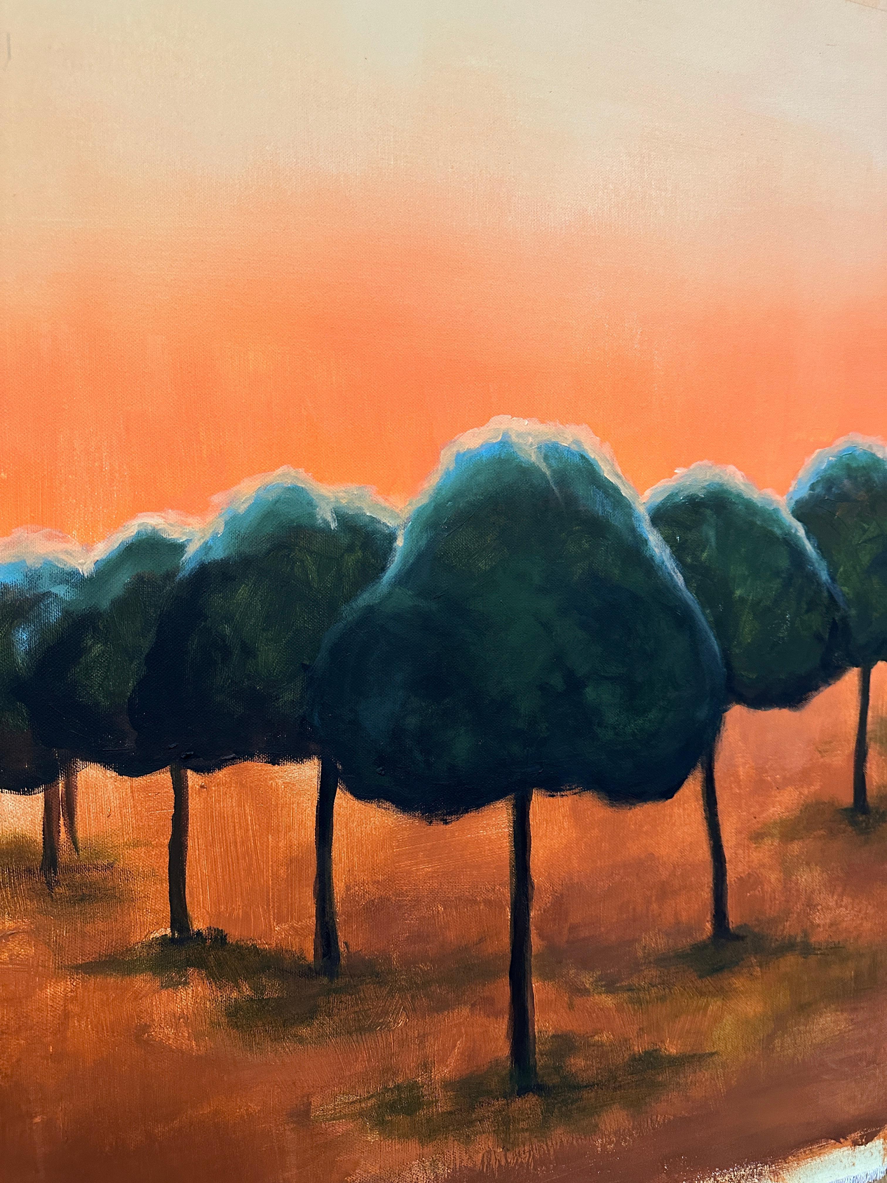 Inizia a brillare. Alberi di Рine... Pittura originale in vendita 1