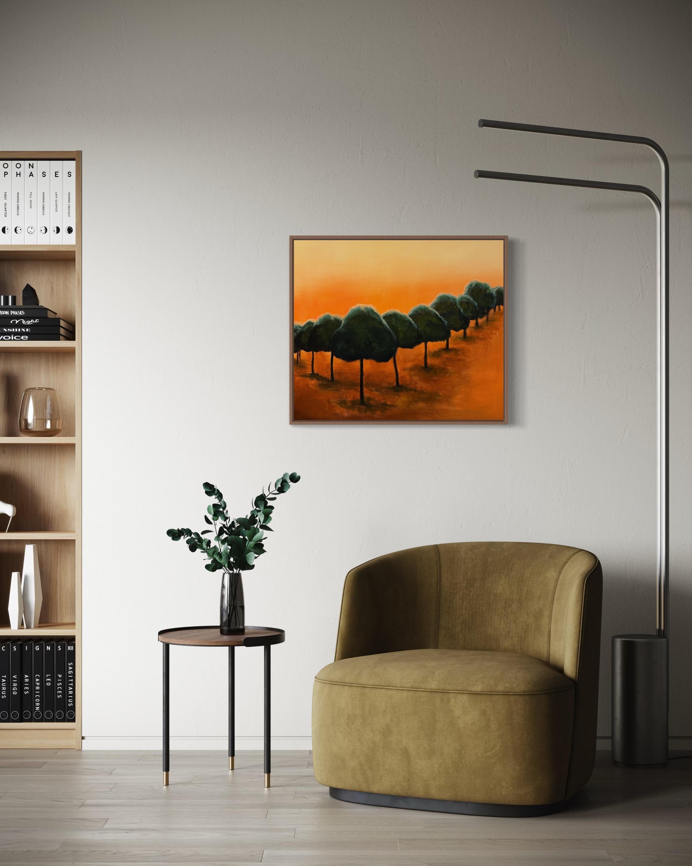 Inizia a brillare. Alberi di Рine... Pittura originale in vendita 2