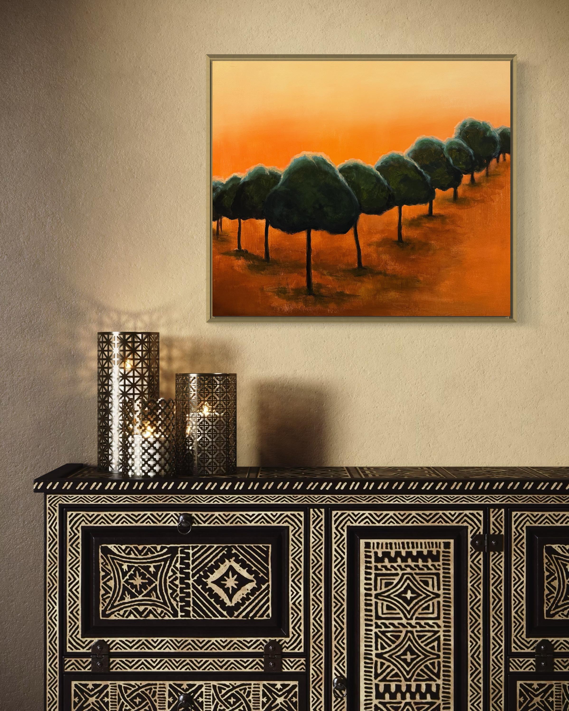 Inizia a brillare. Alberi di Рine... Pittura originale in vendita 3