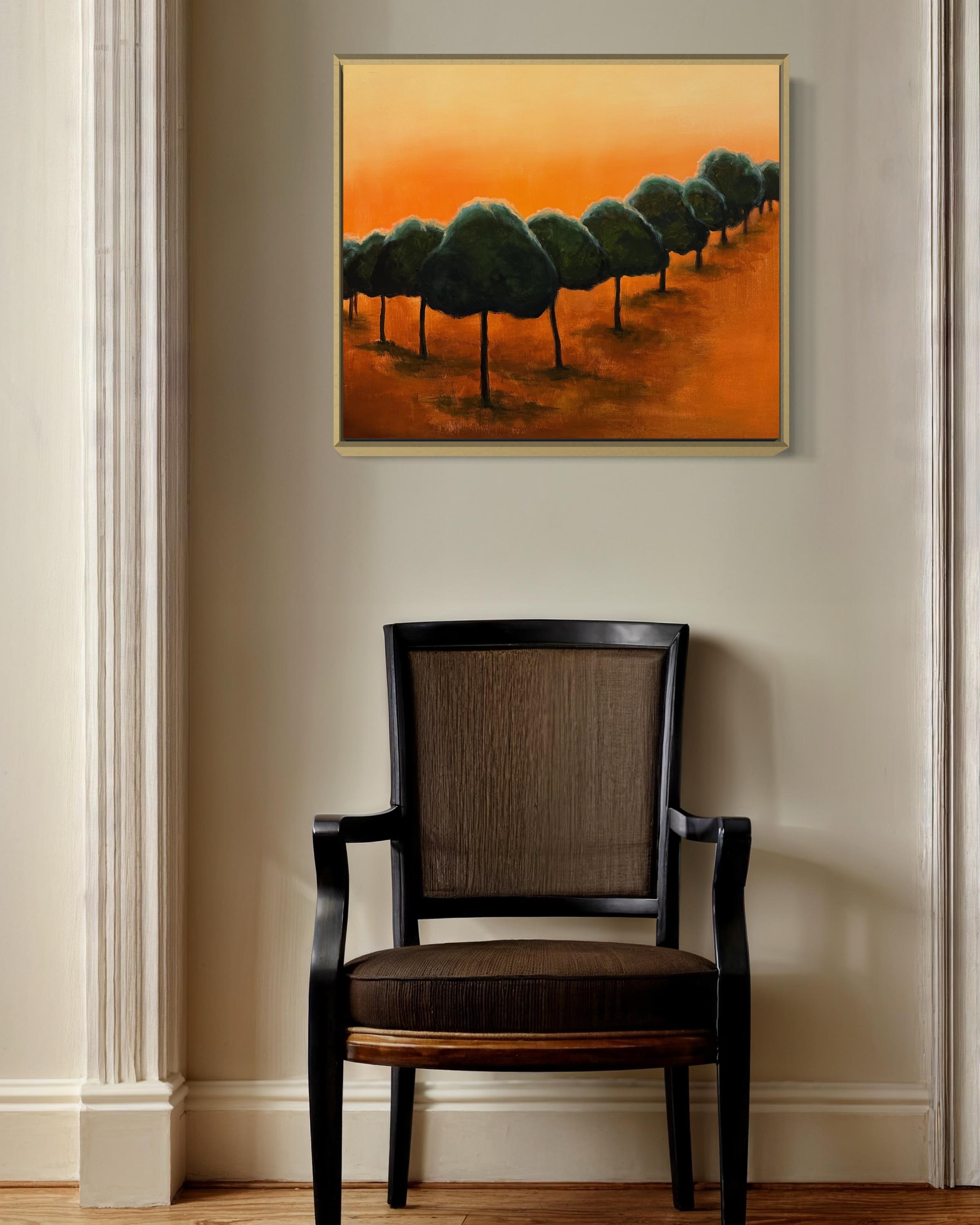 Inizia a brillare. Alberi di Рine... Pittura originale in vendita 4