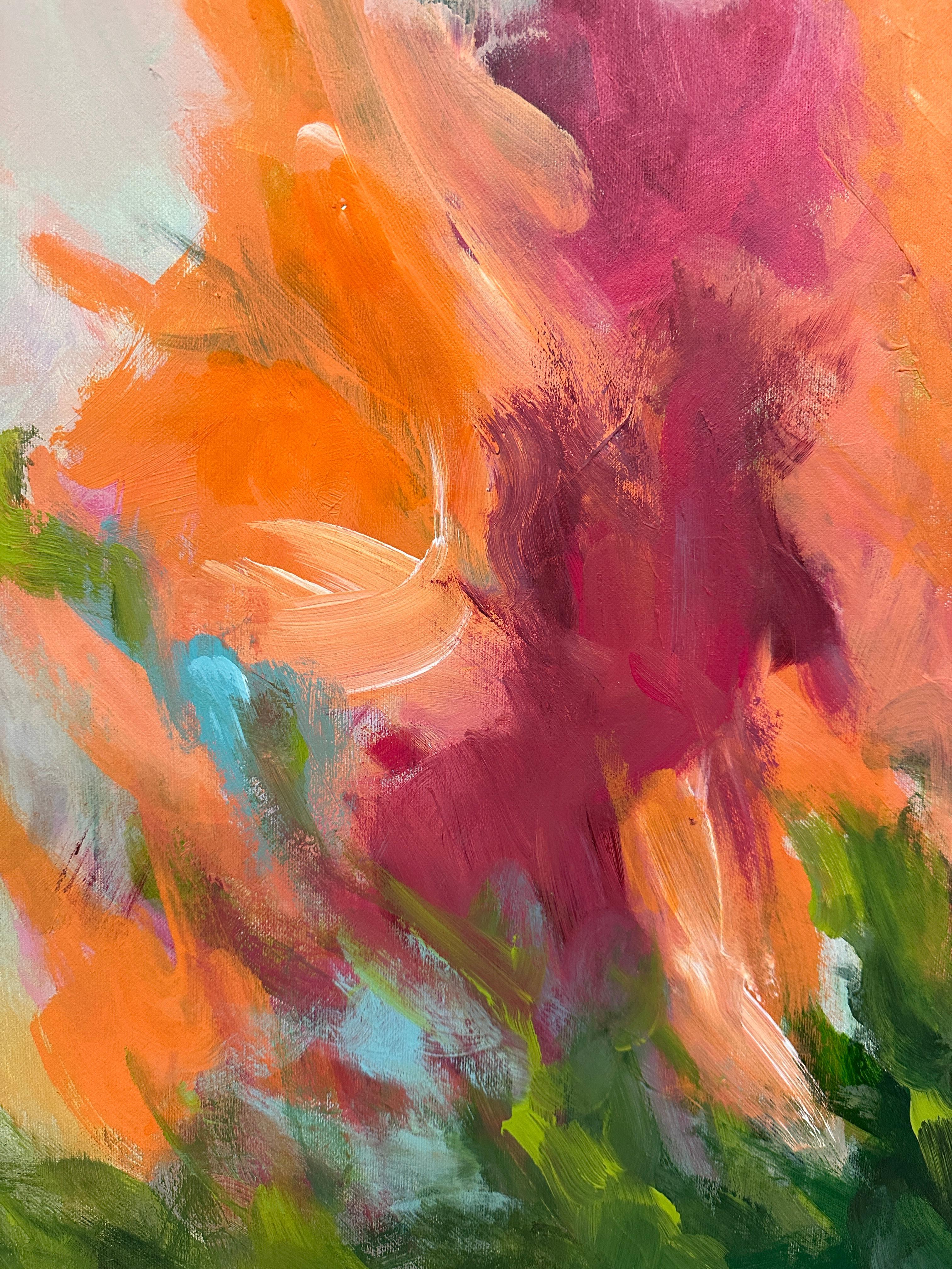 Cannas.   Floral Original paintings - Brown Still-Life Painting by Iryna Bondar