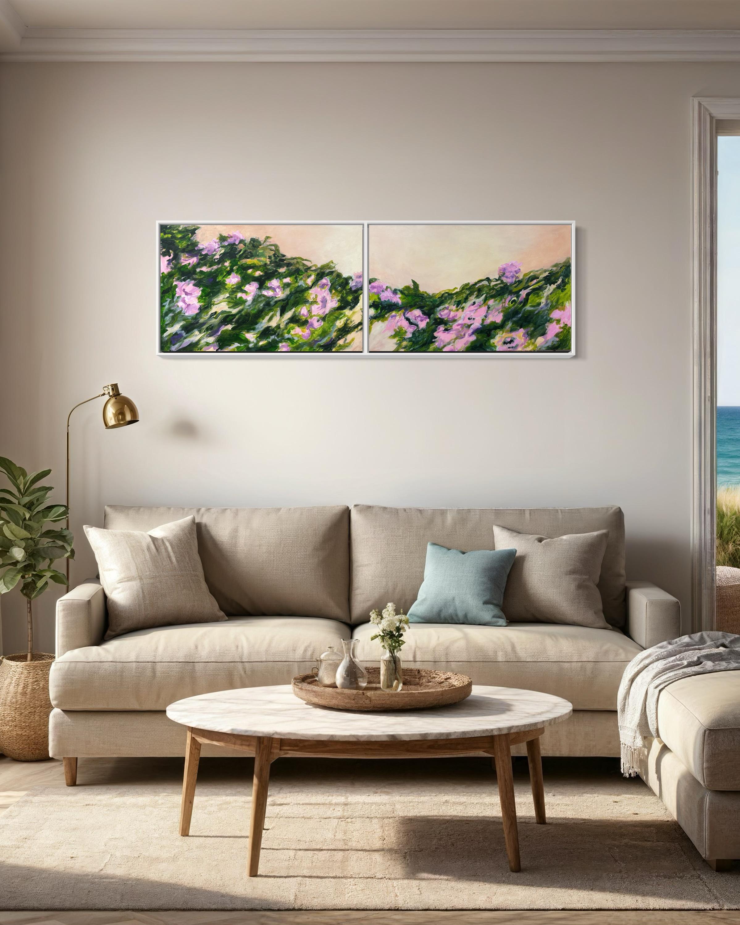 Flores trepadoras. Díptico  de Floral  Pinturas originales en venta 11