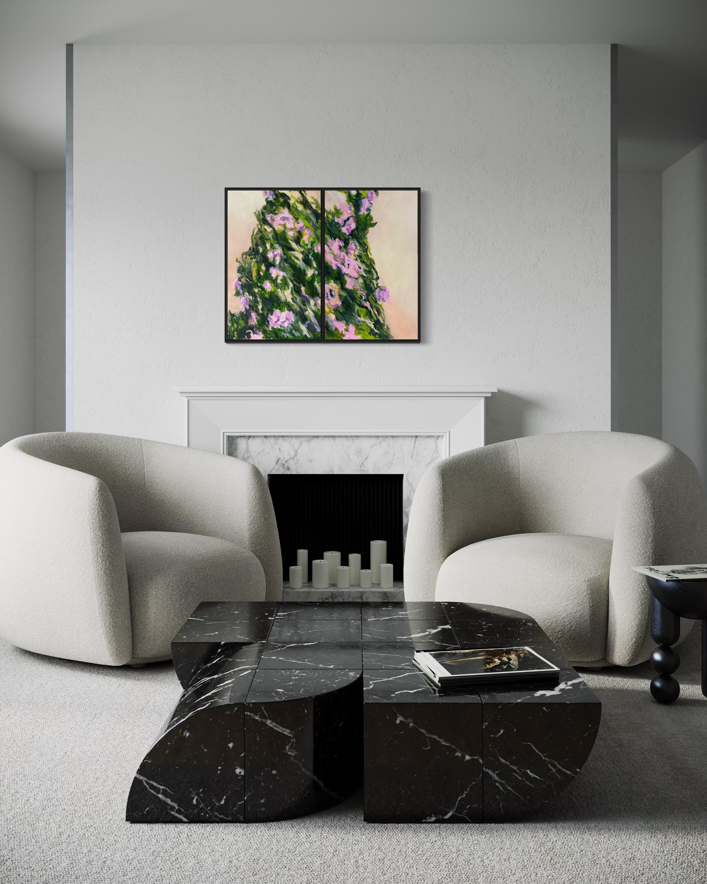 Flores trepadoras. Díptico  de Floral  Pinturas originales en venta 4