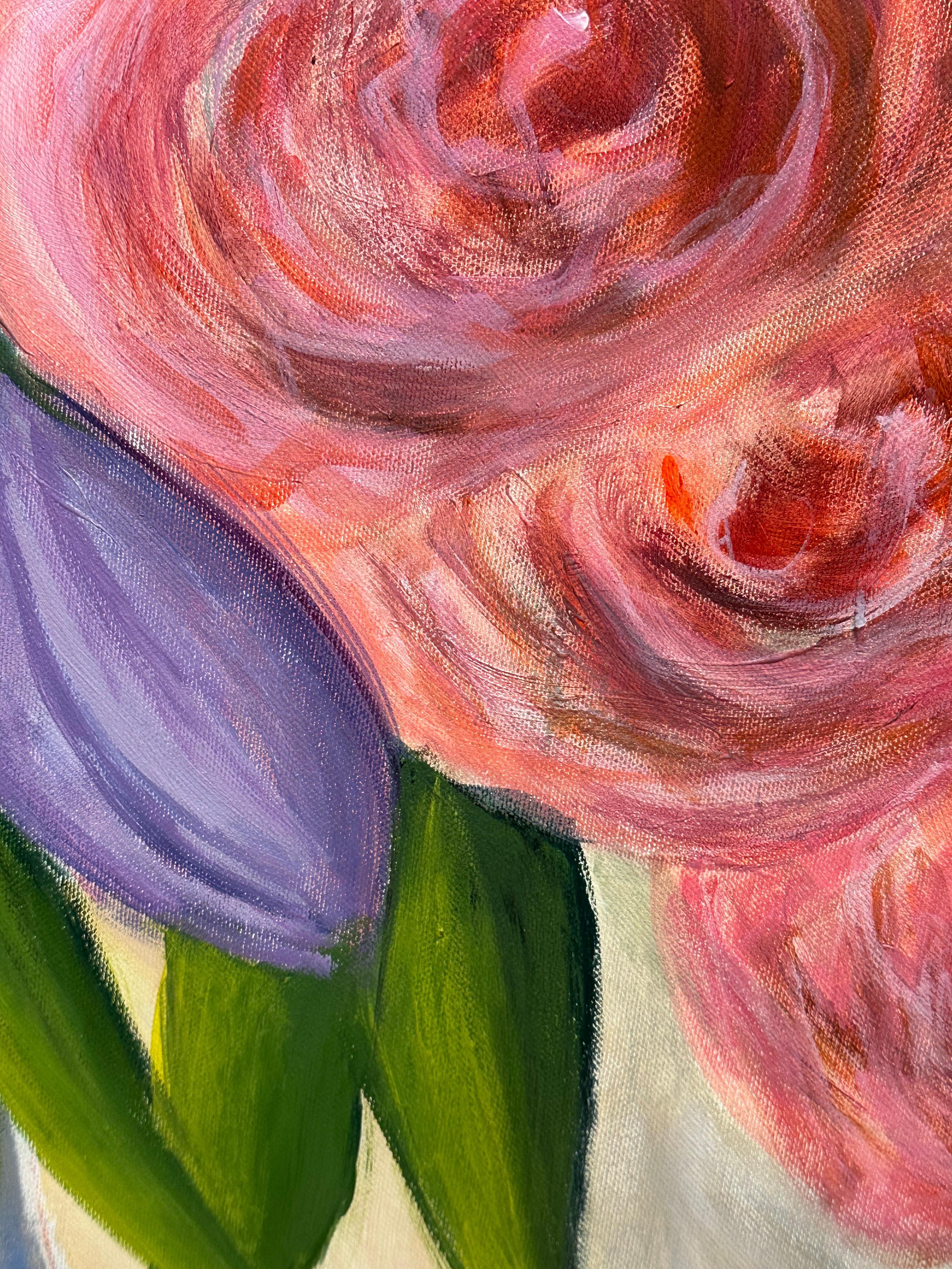 Rosas atrevidas - Painting de Iryna Bondar
