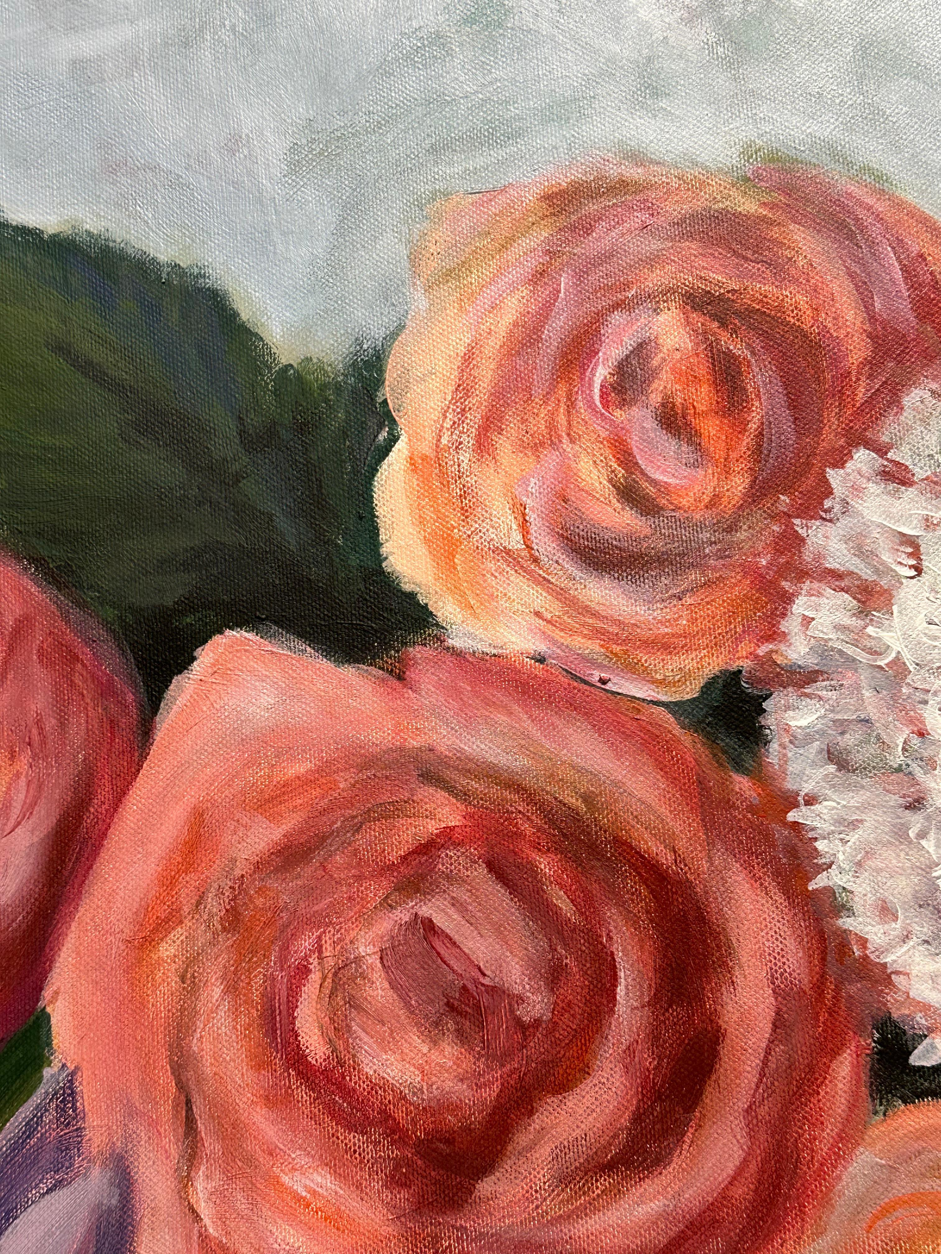 Rosas atrevidas - Painting Contemporáneo de Iryna Bondar