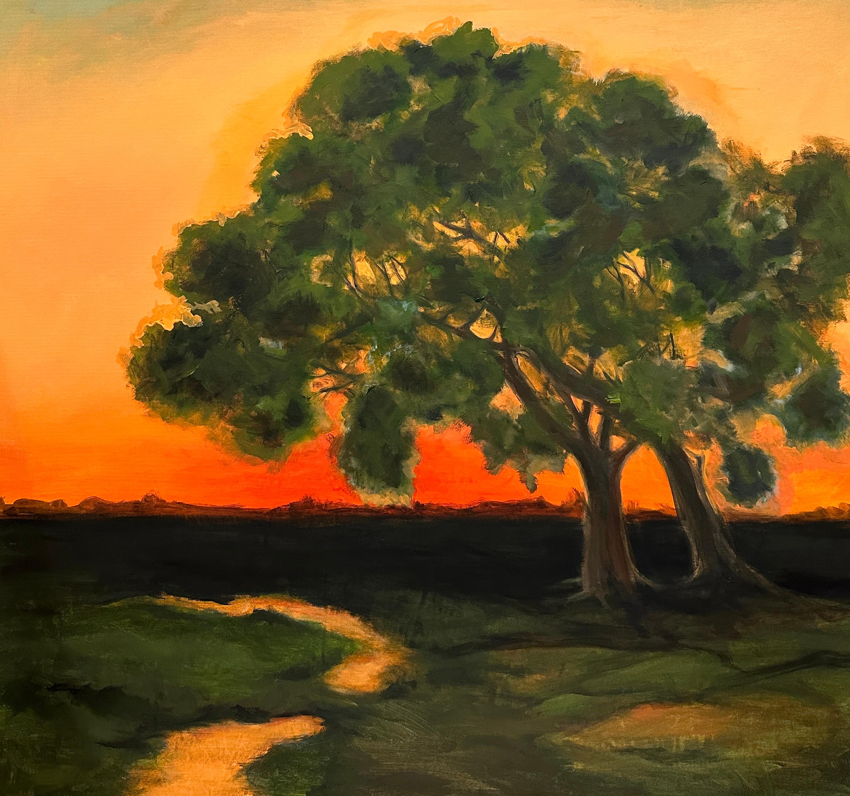 Iryna Bondar Landscape Painting - Evening . Original painting
