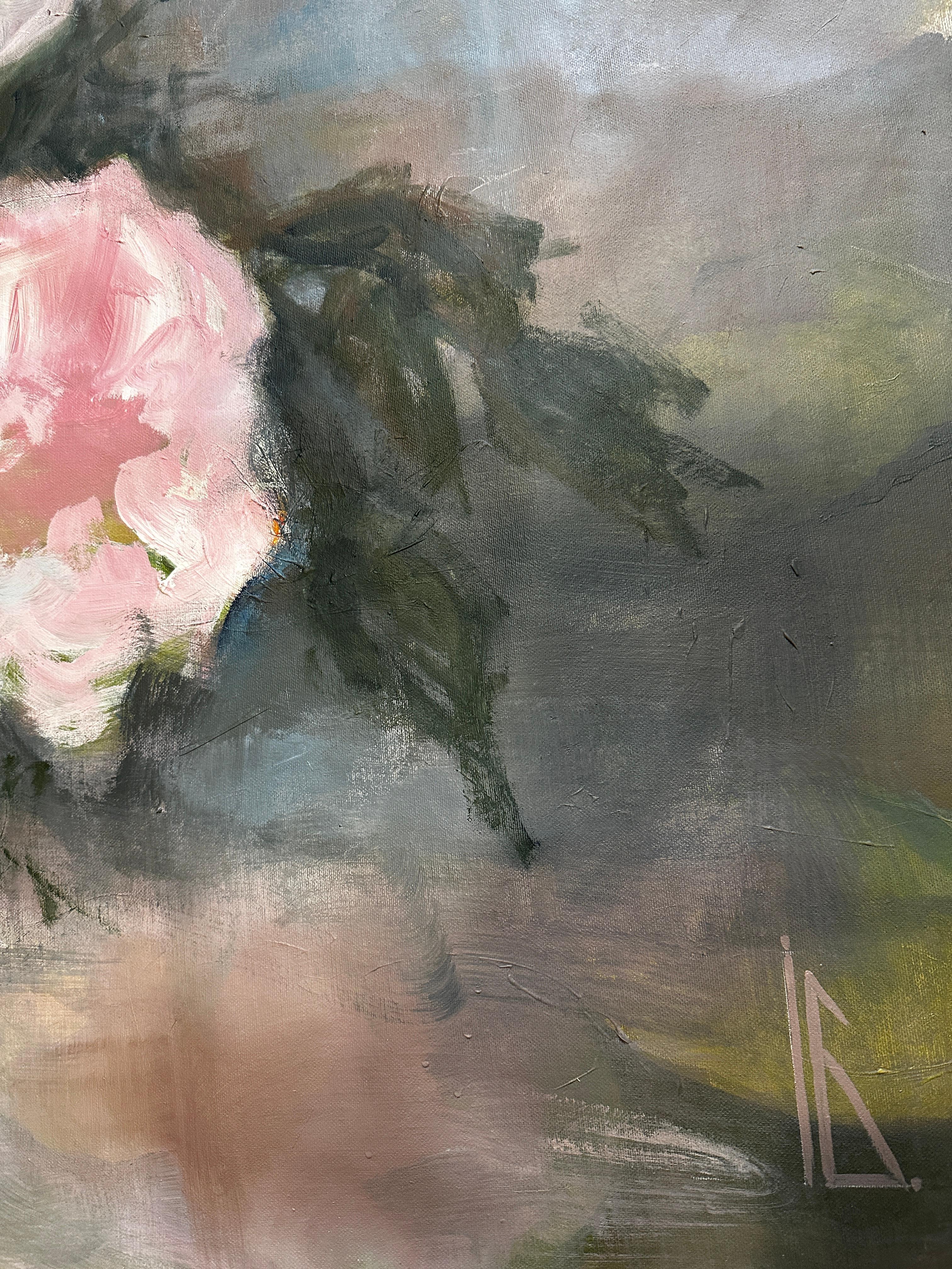 Floral Groß 1 (Schwarz), Still-Life Painting, von Iryna Bondar