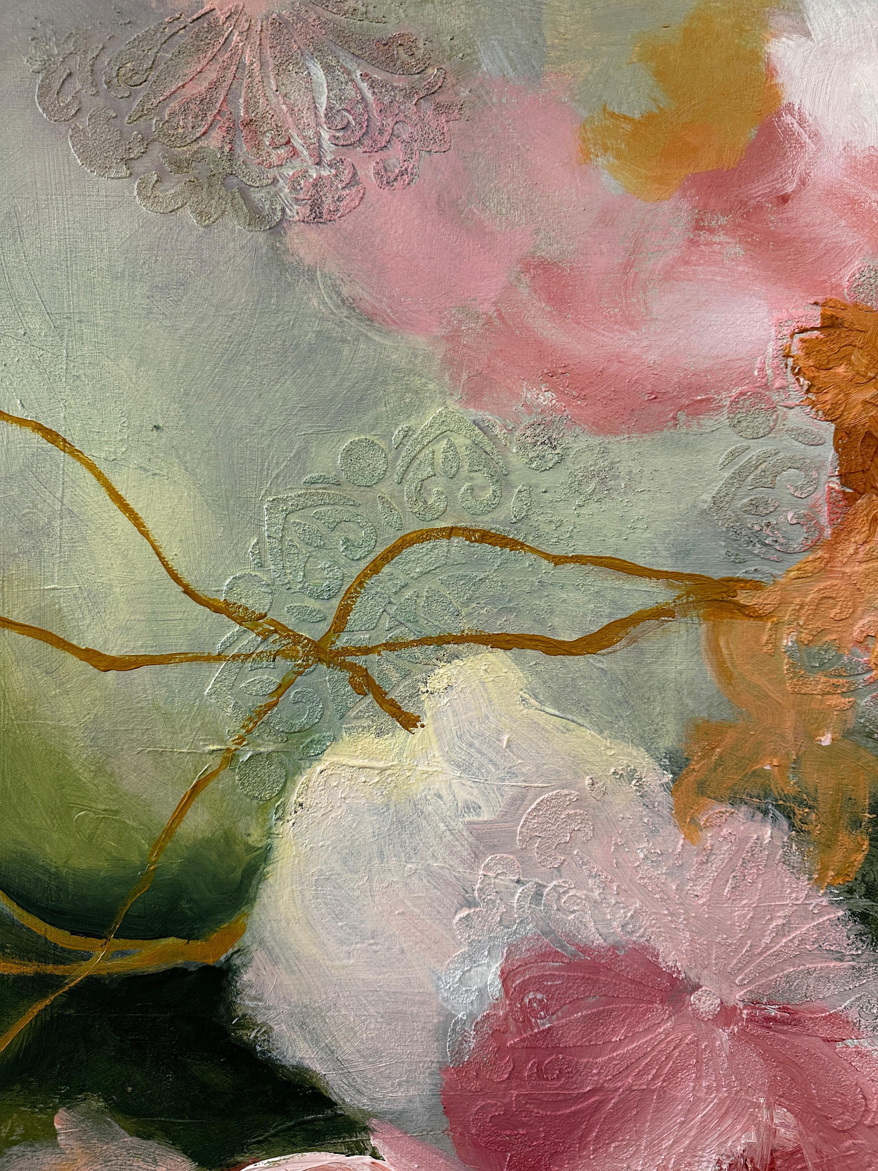Golden Thread - Brown Still-Life Painting by Iryna Bondar