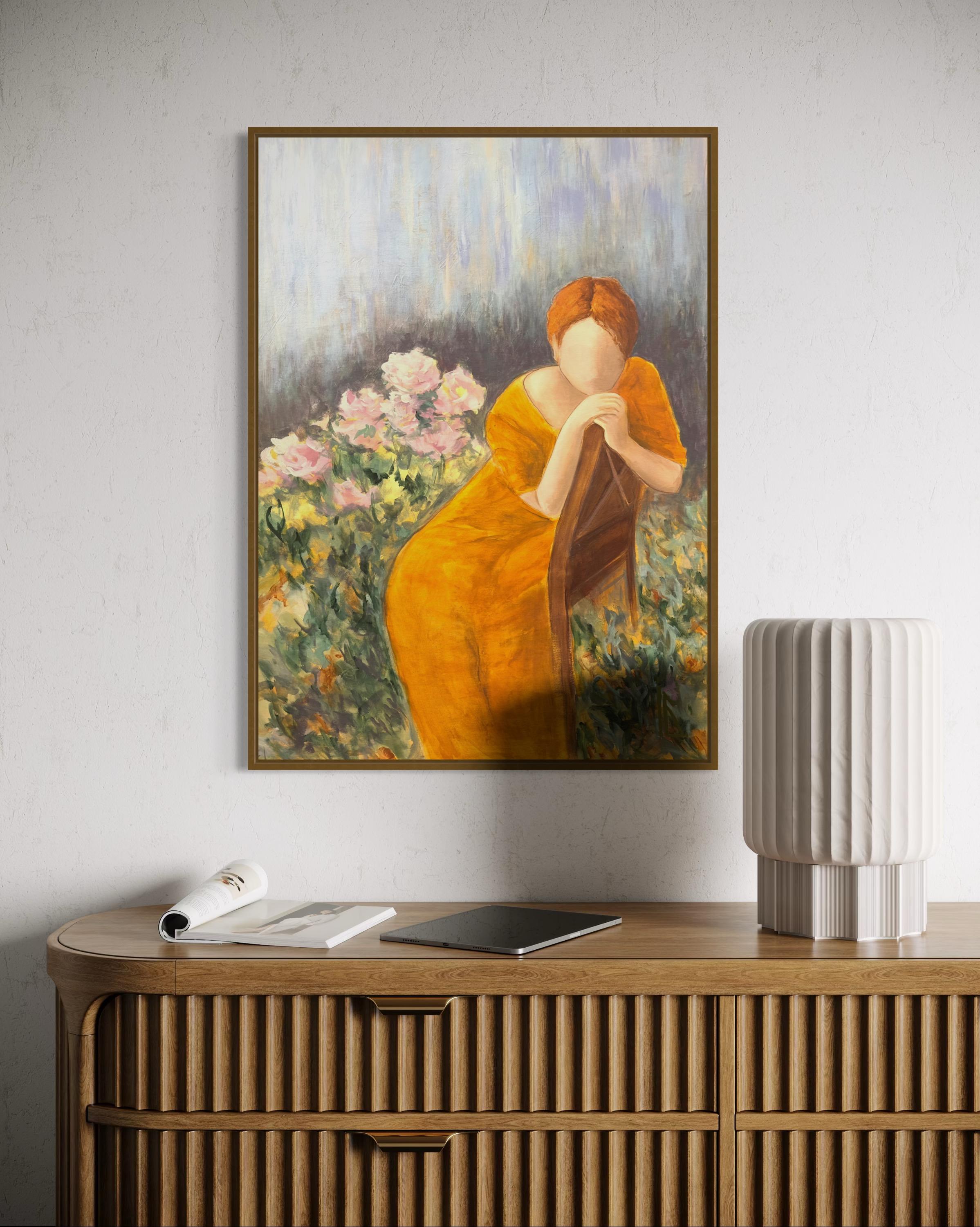 Ihre eigene Unterstützung (Braun), Figurative Painting, von Iryna Bondar