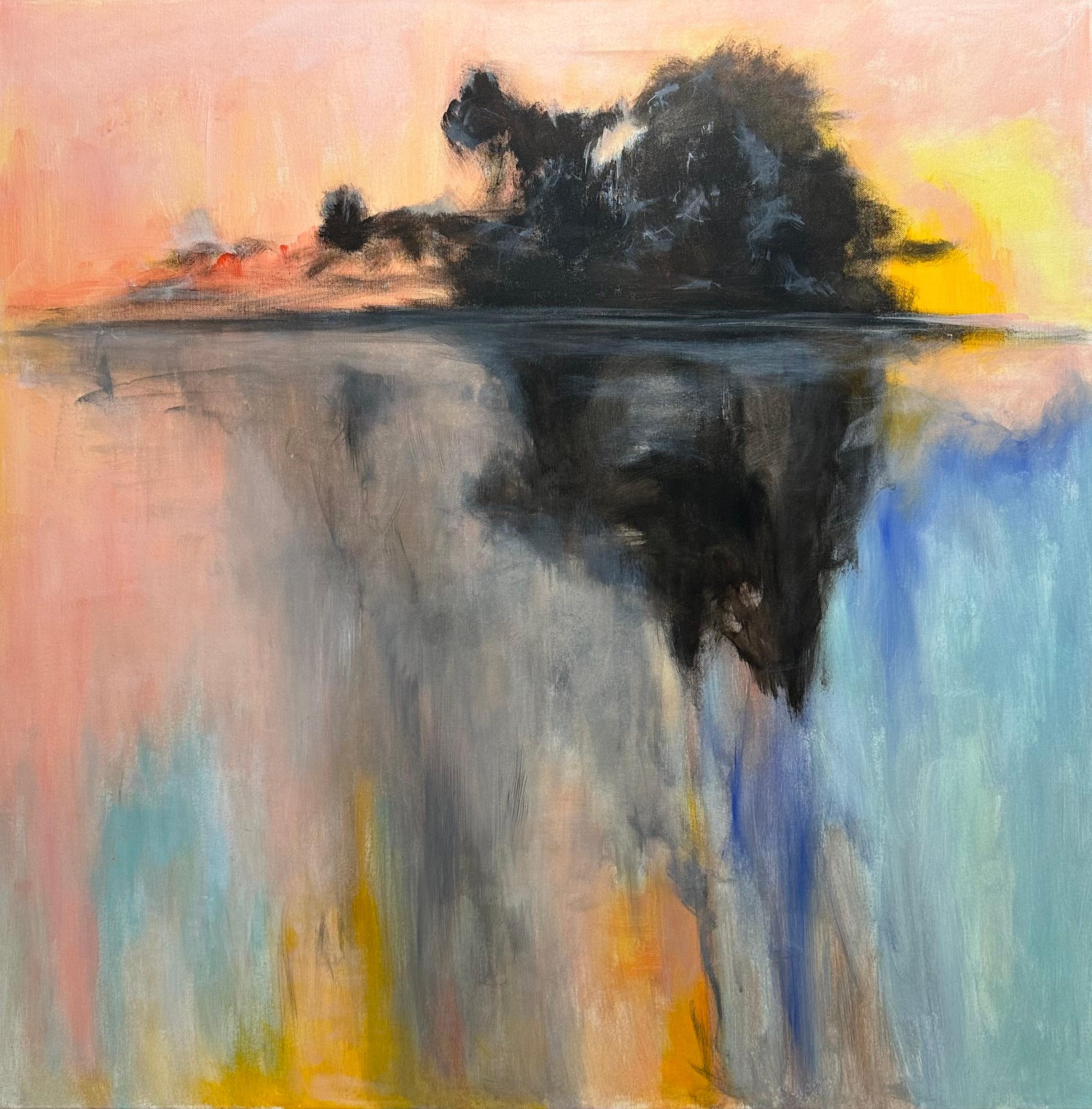 Iryna Bondar Abstract Painting – Isle of Contemplation