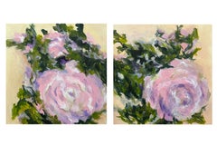 Sensualidad exuberante. Díptico de pinturas florales