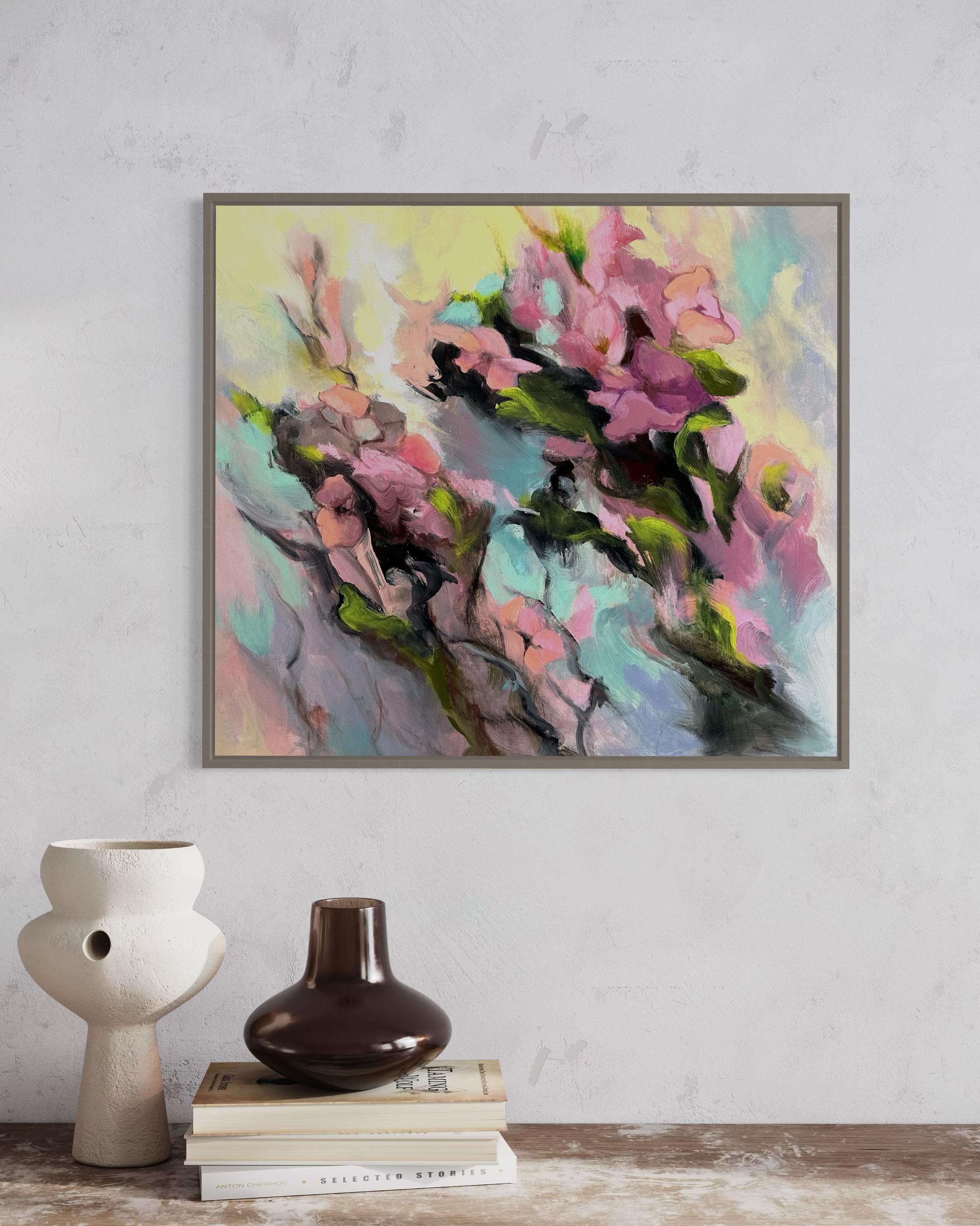 Vielleicht Sakura (Braun), Landscape Painting, von Iryna Bondar
