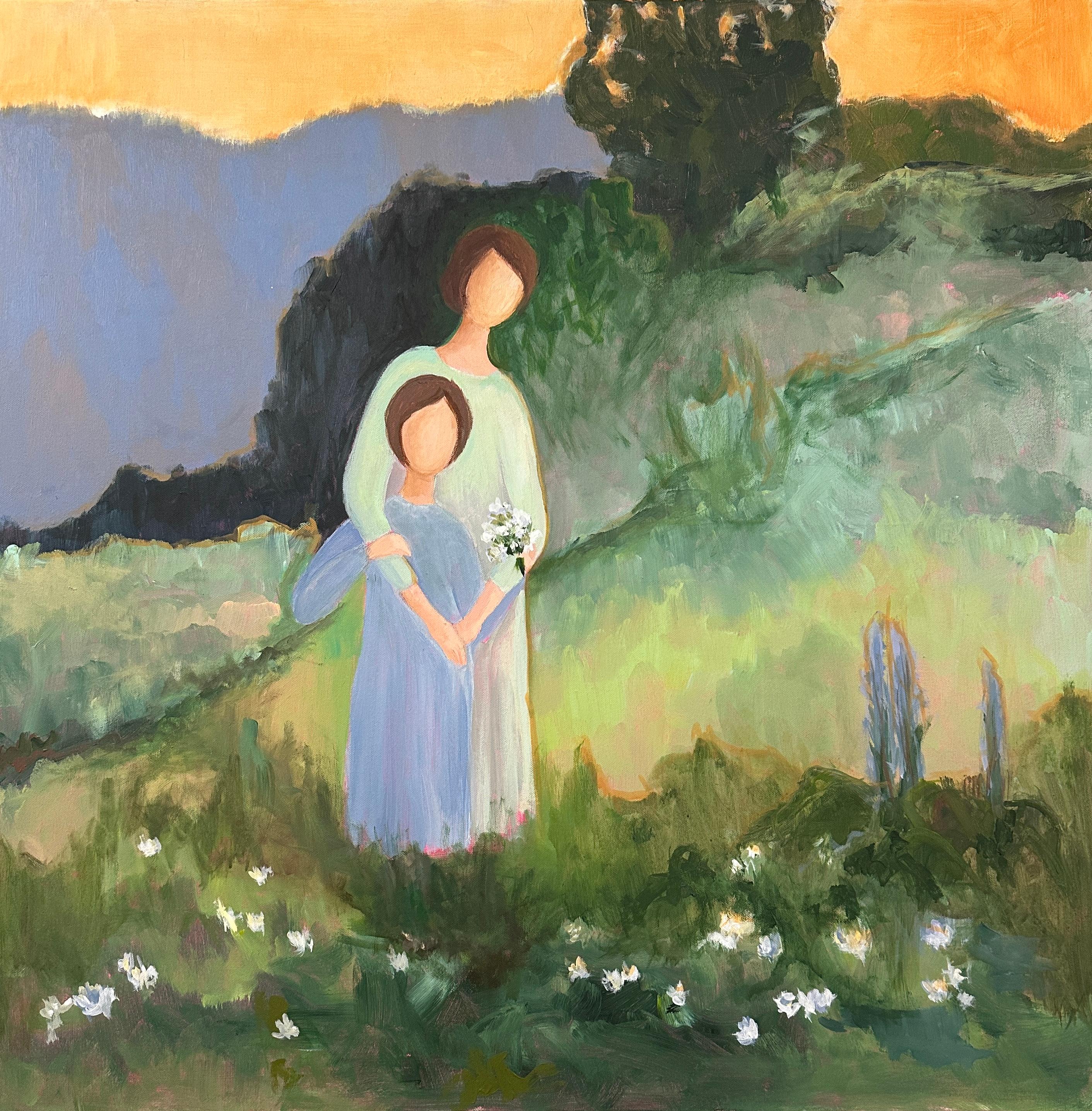 Figurative Painting Iryna Bondar - Souvenirs. Petites sœurs