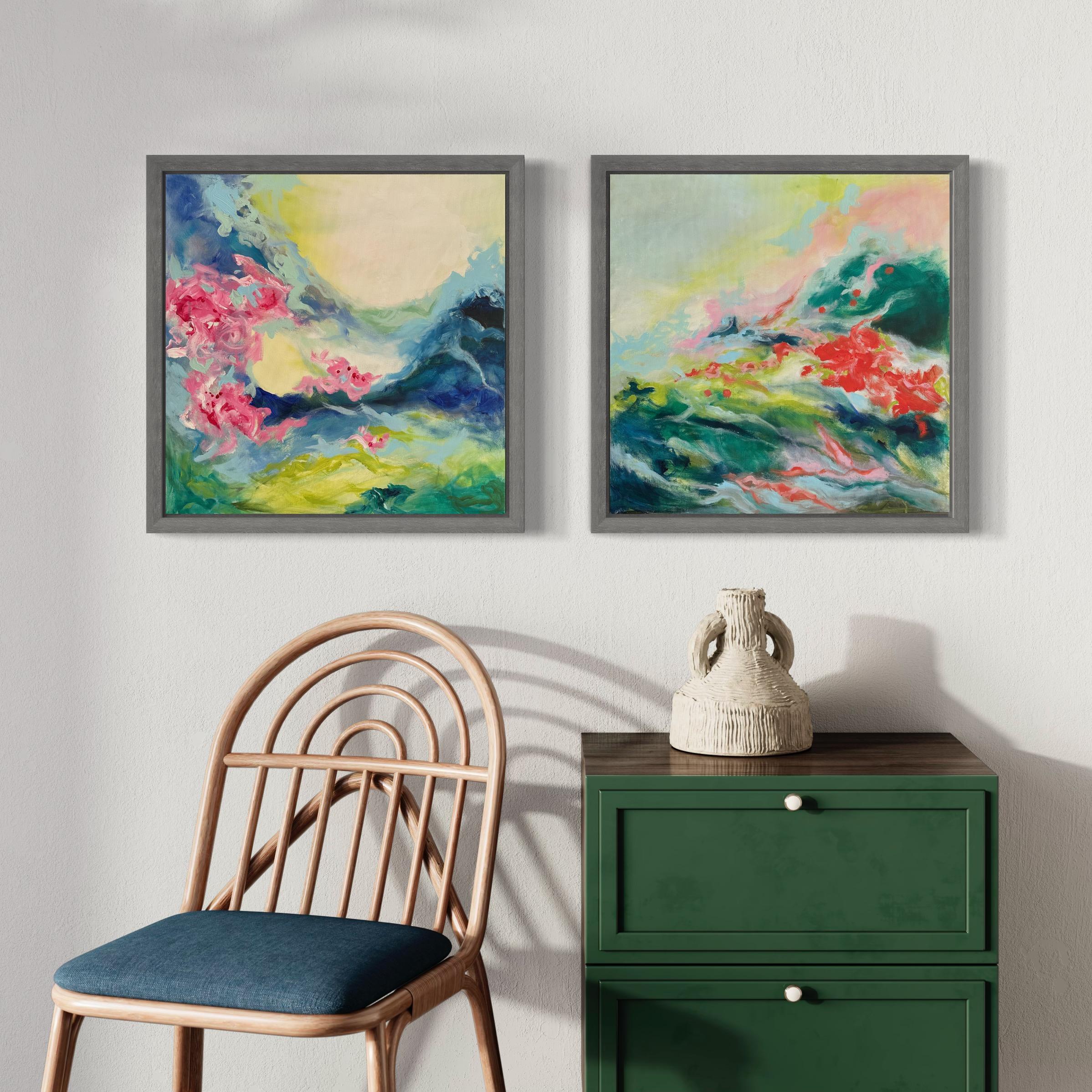 Neptune's Realm - Gray Abstract Painting by Iryna Bondar