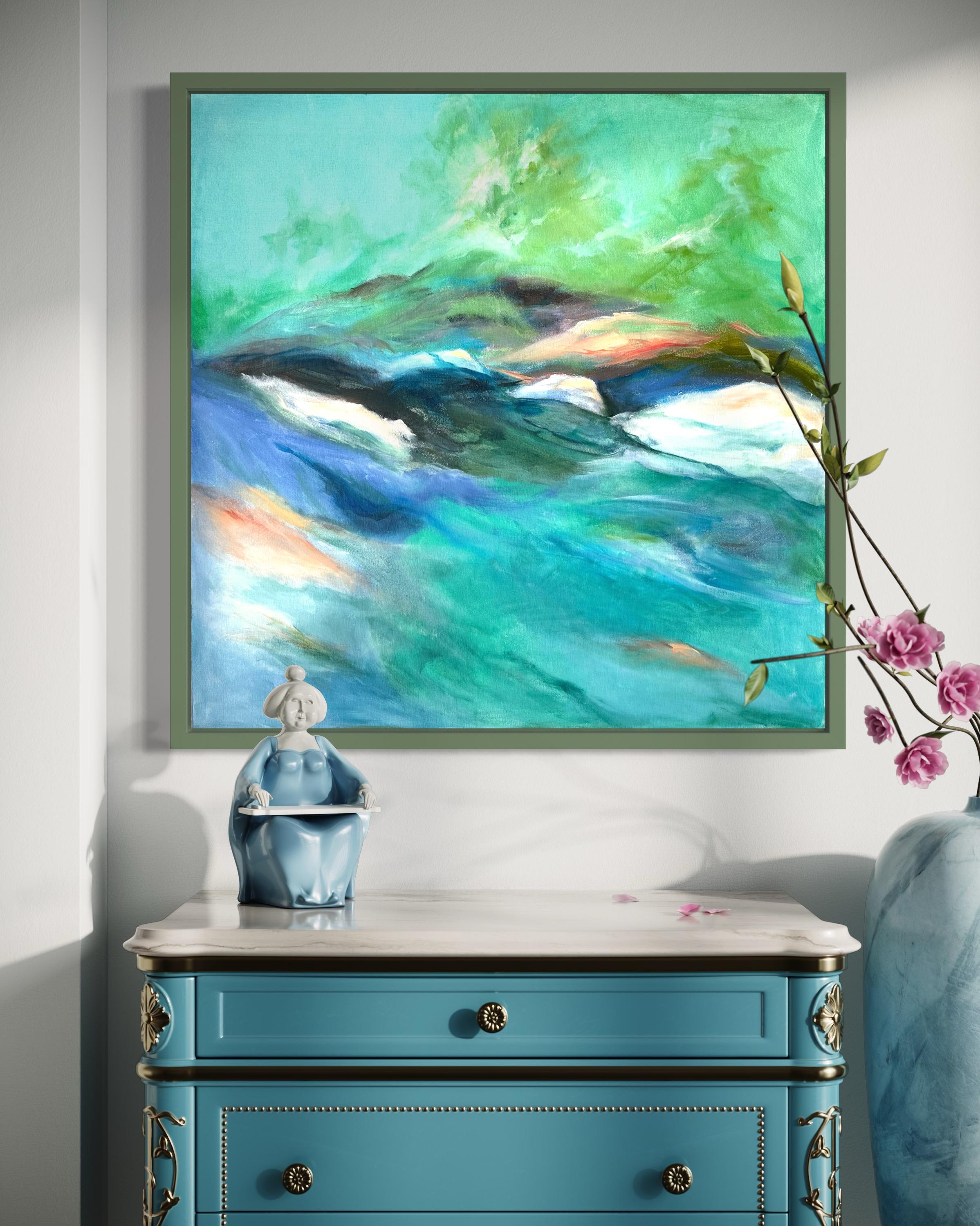 Vento del Nord - Abstract Painting Blu di Iryna Bondar