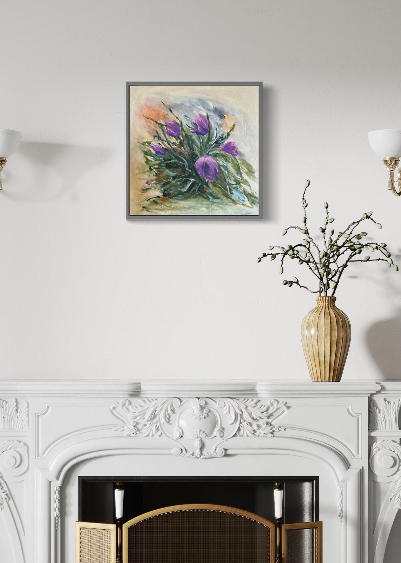 Pasqueflower. Floral  Pinturas originales en venta 5