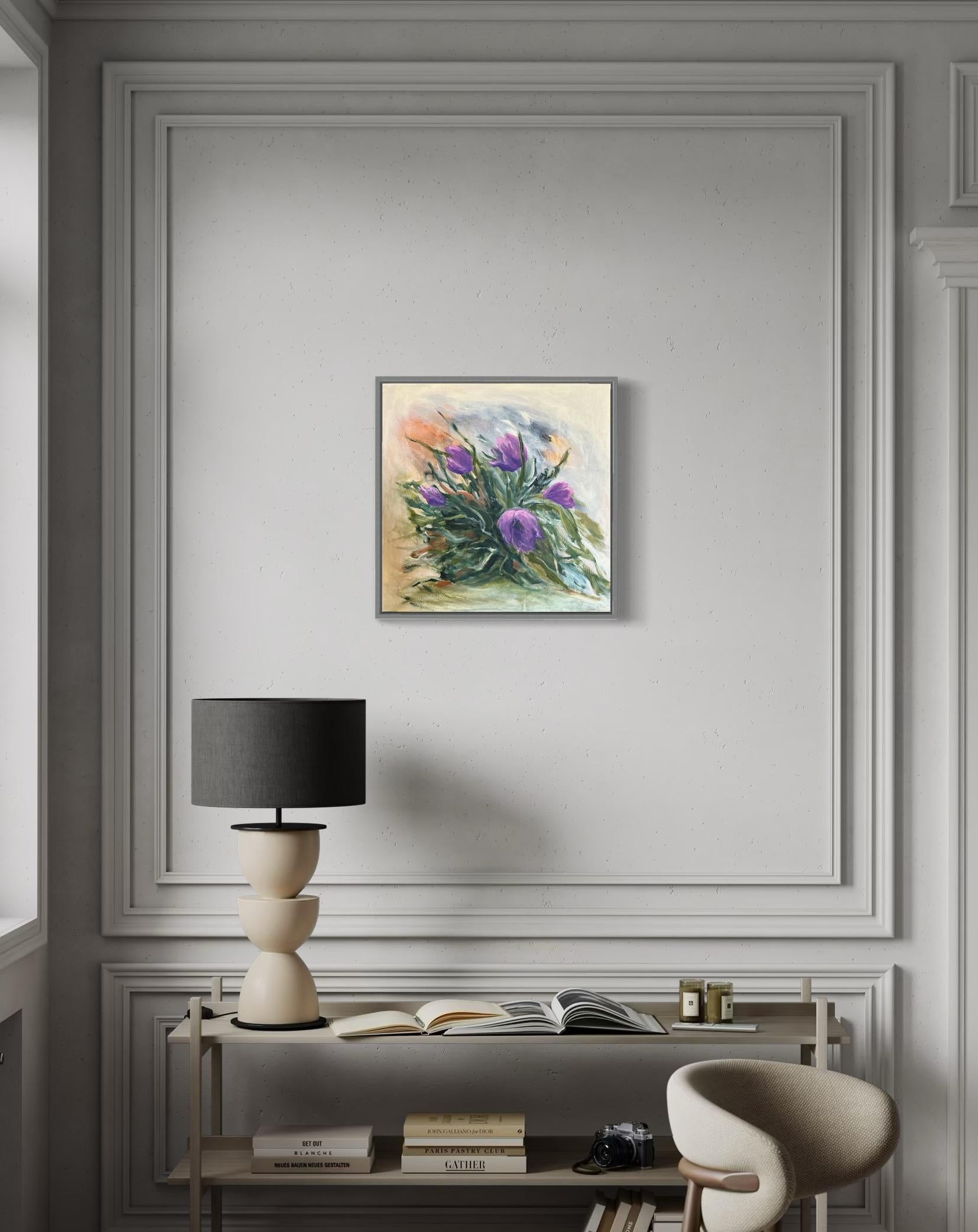 Pasqueflower. Floral  Pinturas originales en venta 7