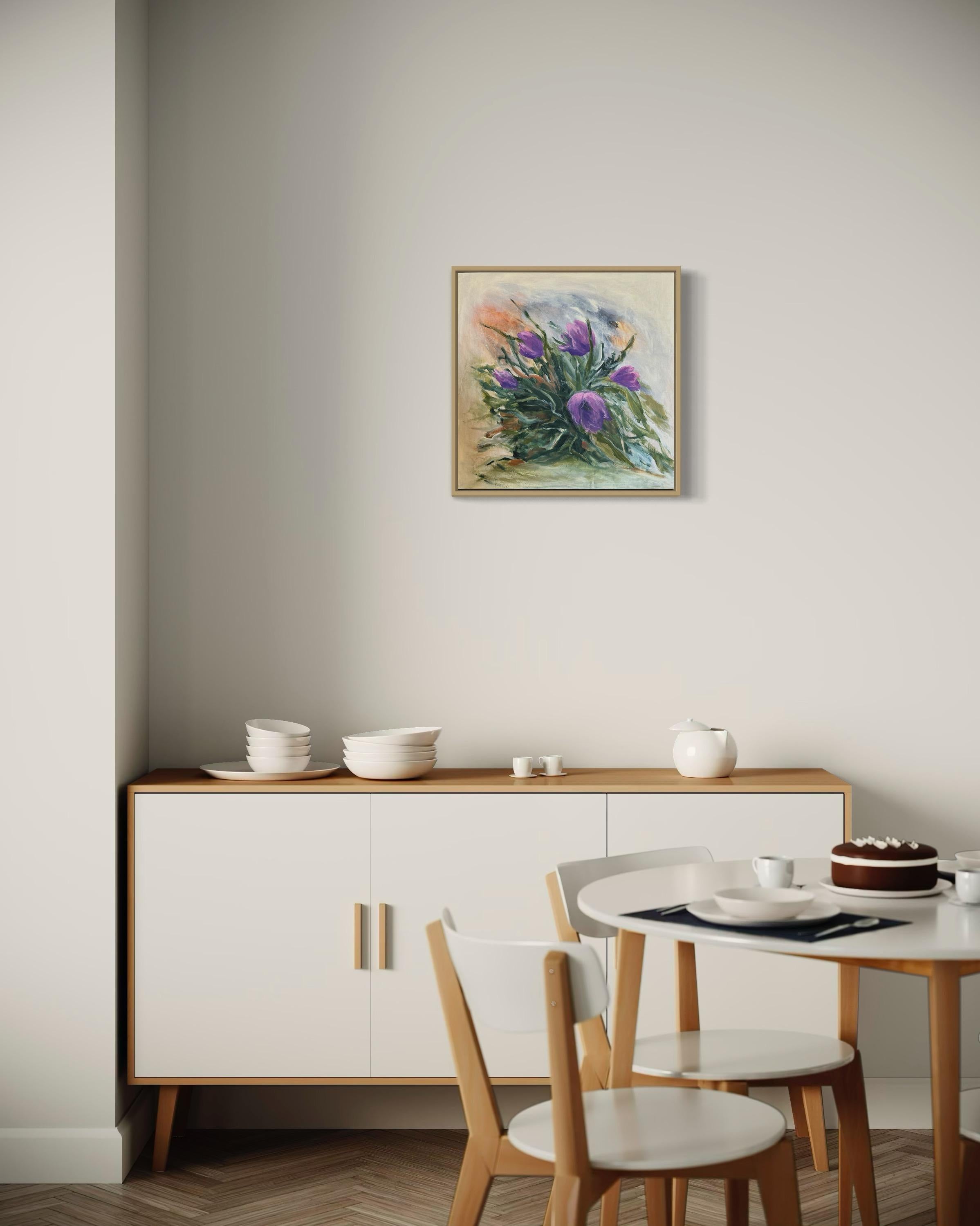 Pasqueflower. Floral  Pinturas originales en venta 9