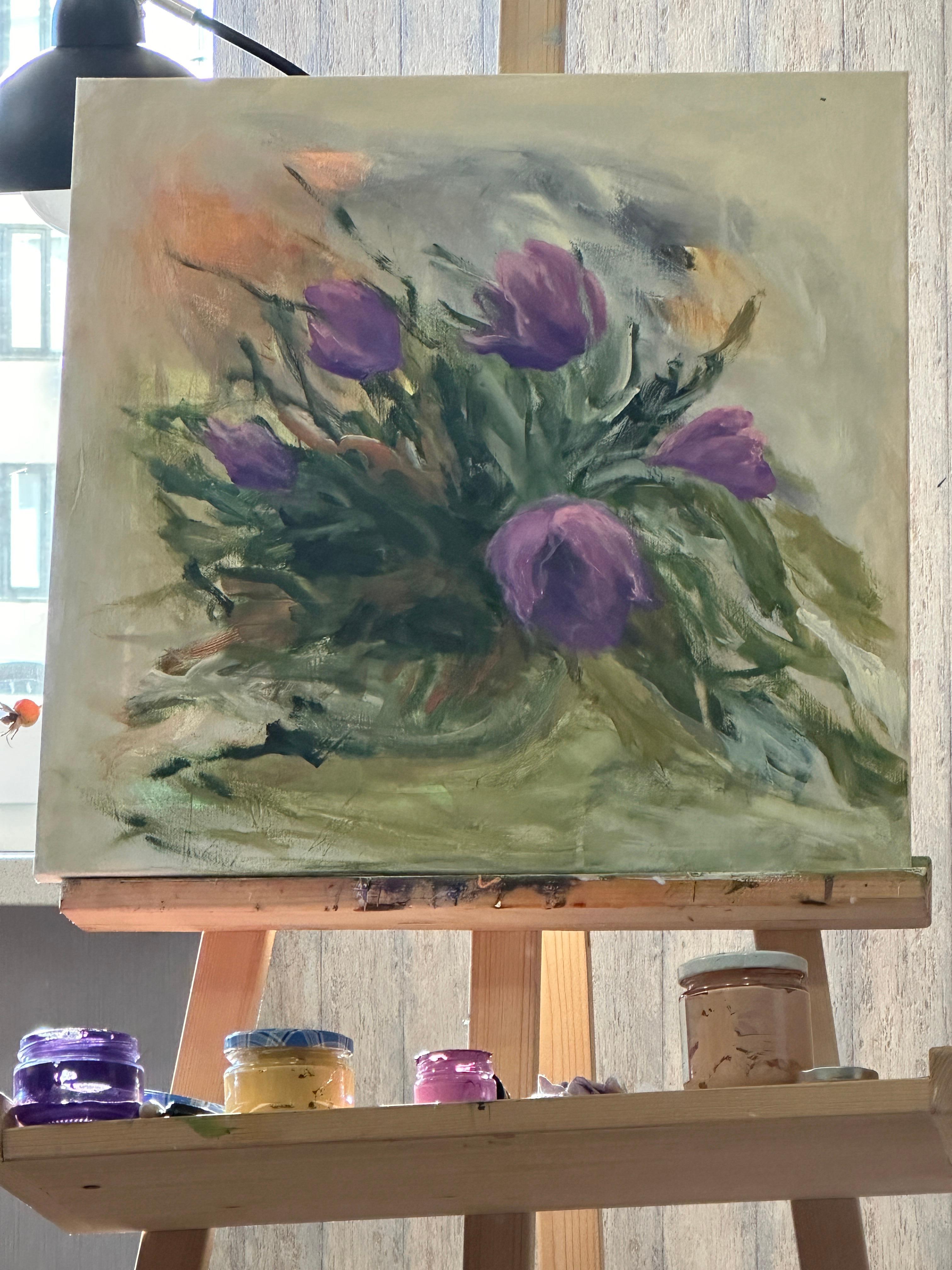 Pasqueflower. Floral  Pinturas originales - Painting de Iryna Bondar