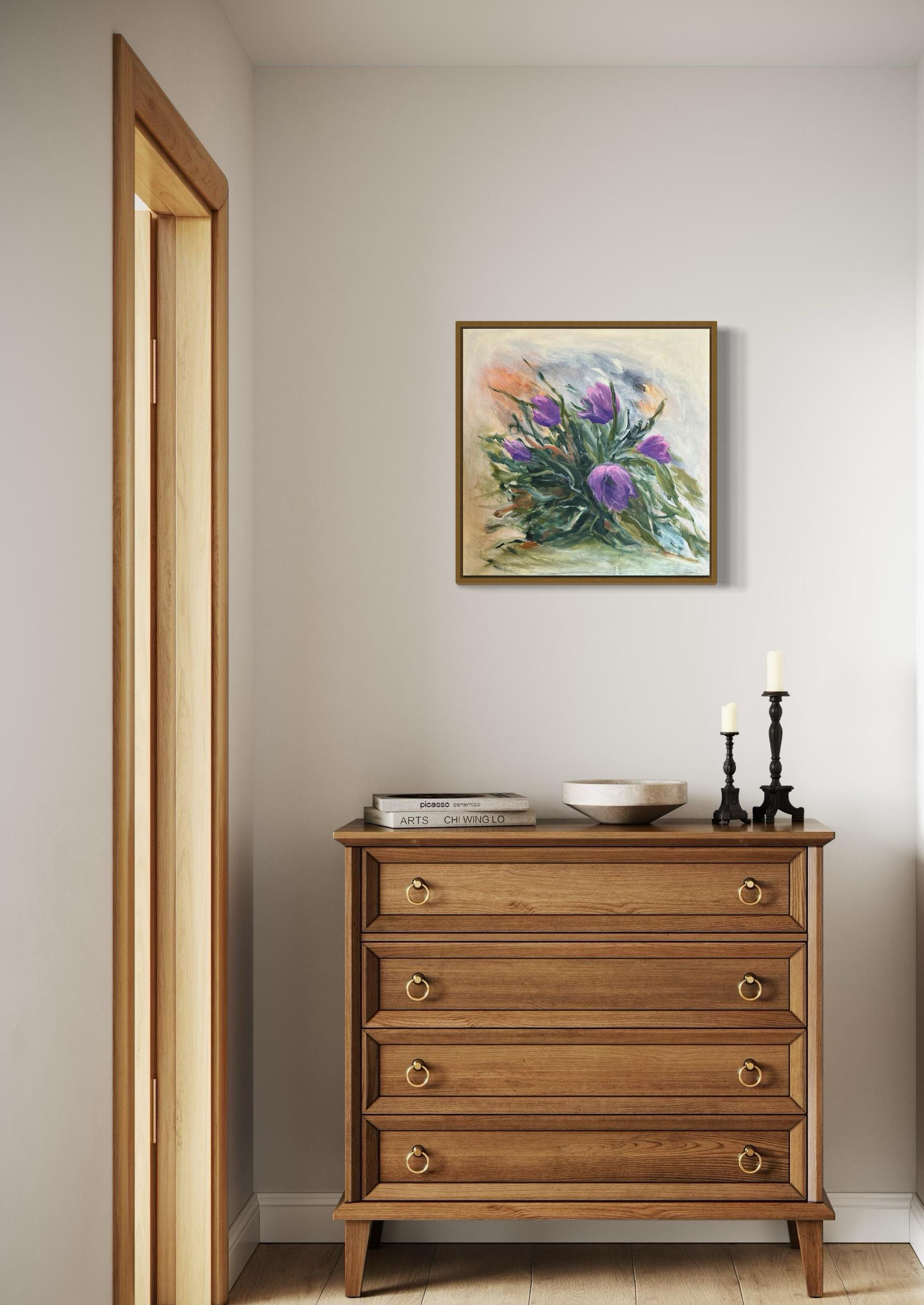 Pasqueflower. Floral  Pinturas originales en venta 1