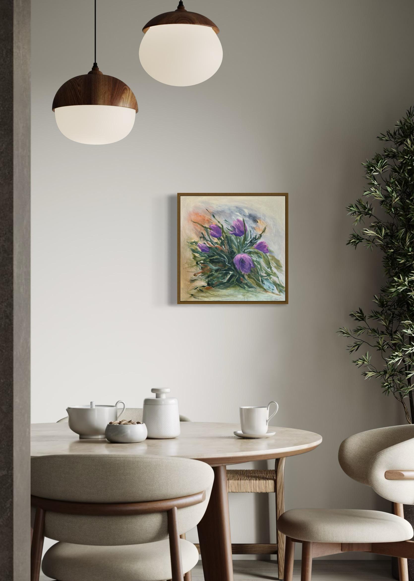 Pasqueflower. Floral  Pinturas originales en venta 3