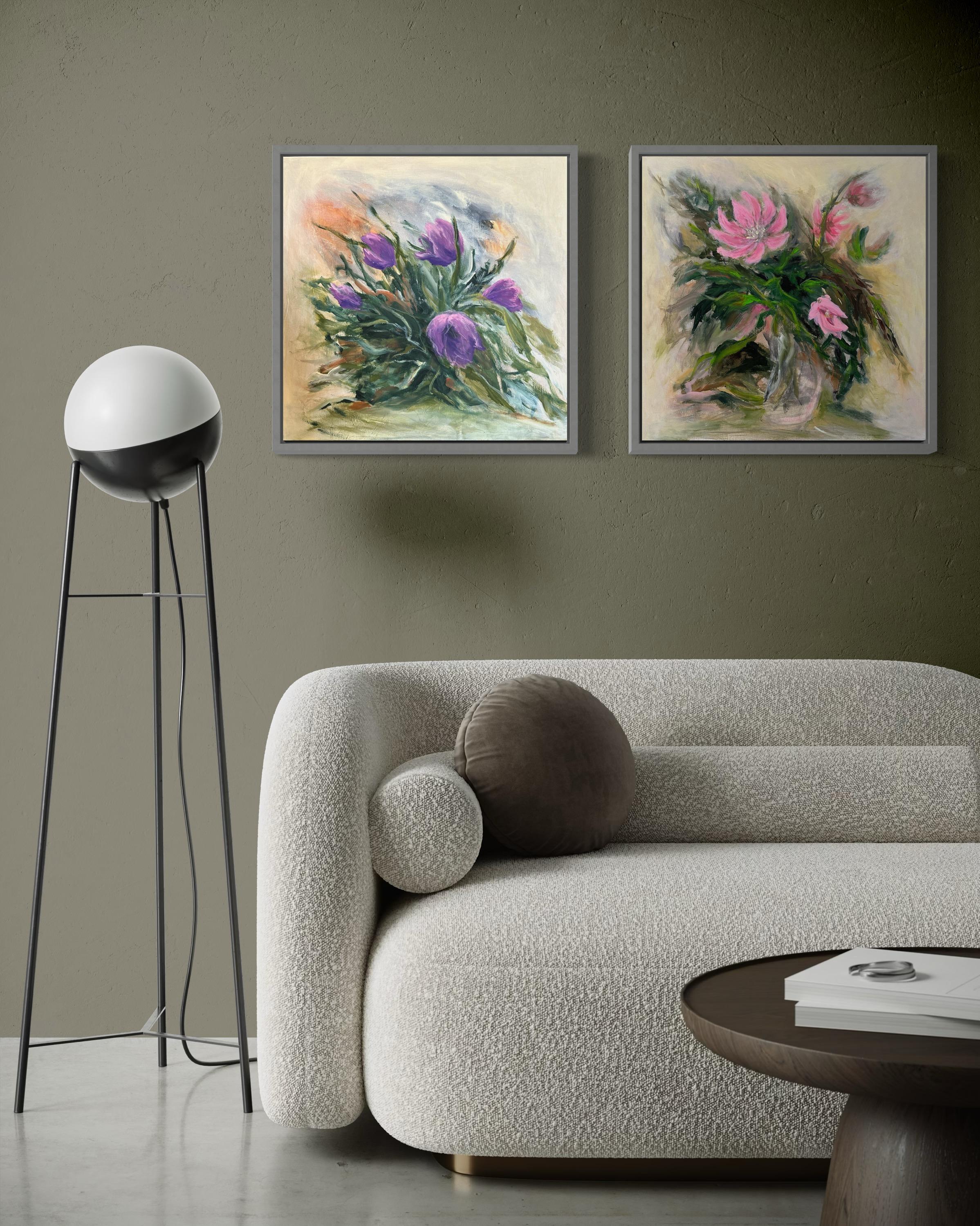 Primeln. Blumen  Original-Gemälde im Angebot 12