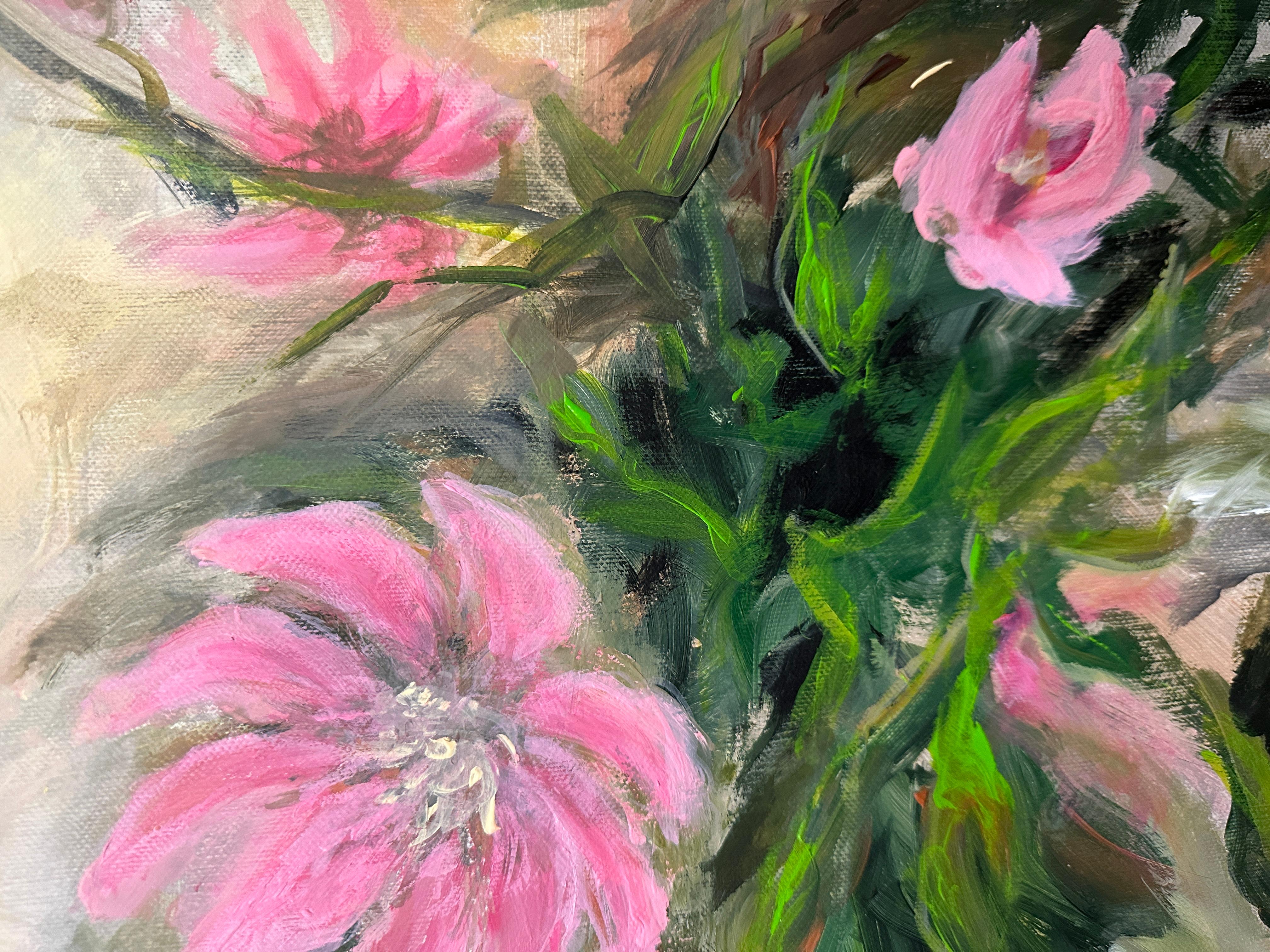 Primeln. Blumen  Original-Gemälde – Painting von Iryna Bondar