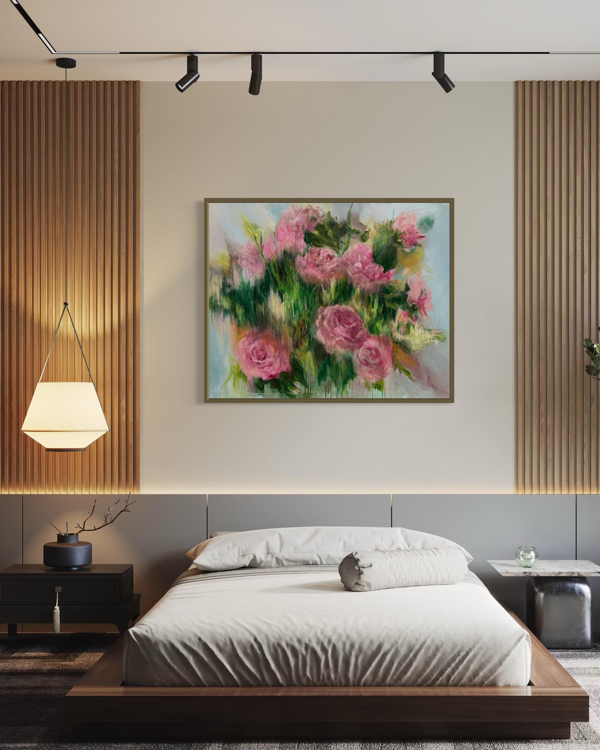 Le rose e la vibrazione dello spazio - Painting di Iryna Bondar