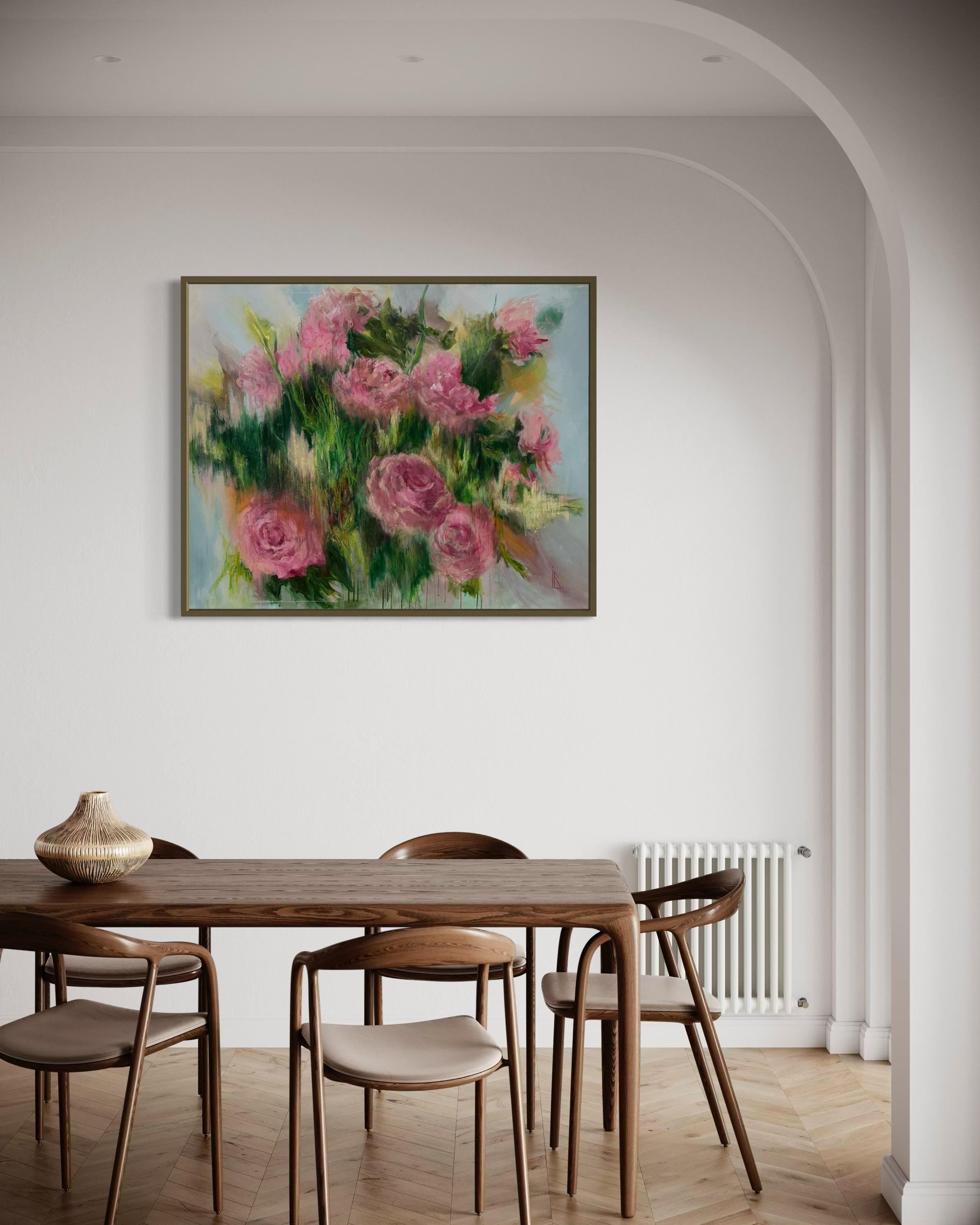 Le rose e la vibrazione dello spazio - Painting Impressionismo di Iryna Bondar
