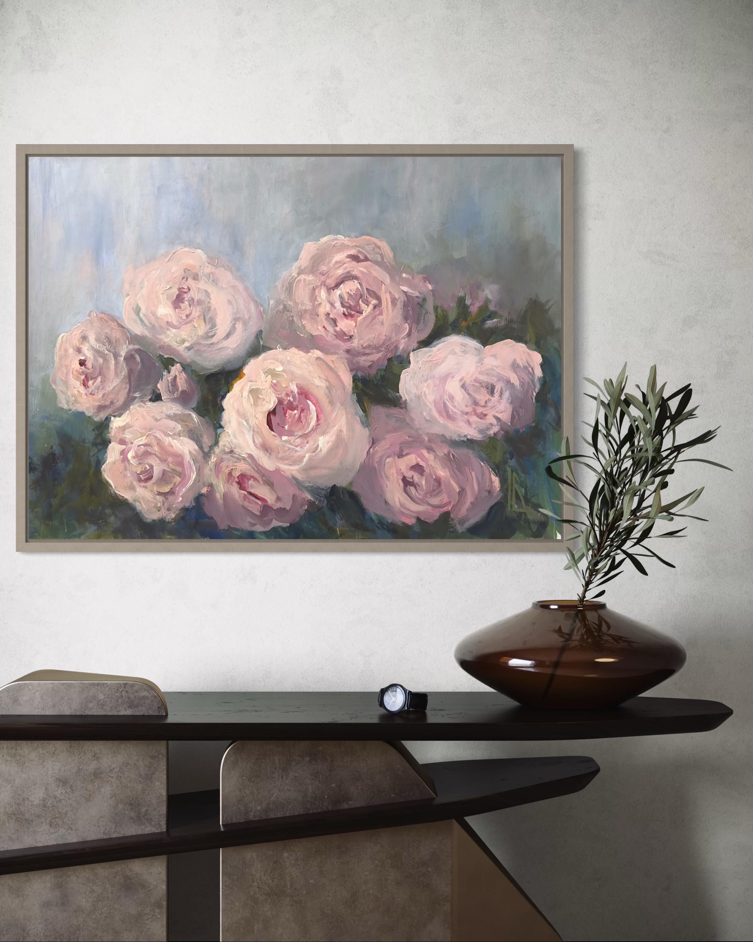 Rosen aus dem Nebel – Painting von Iryna Bondar