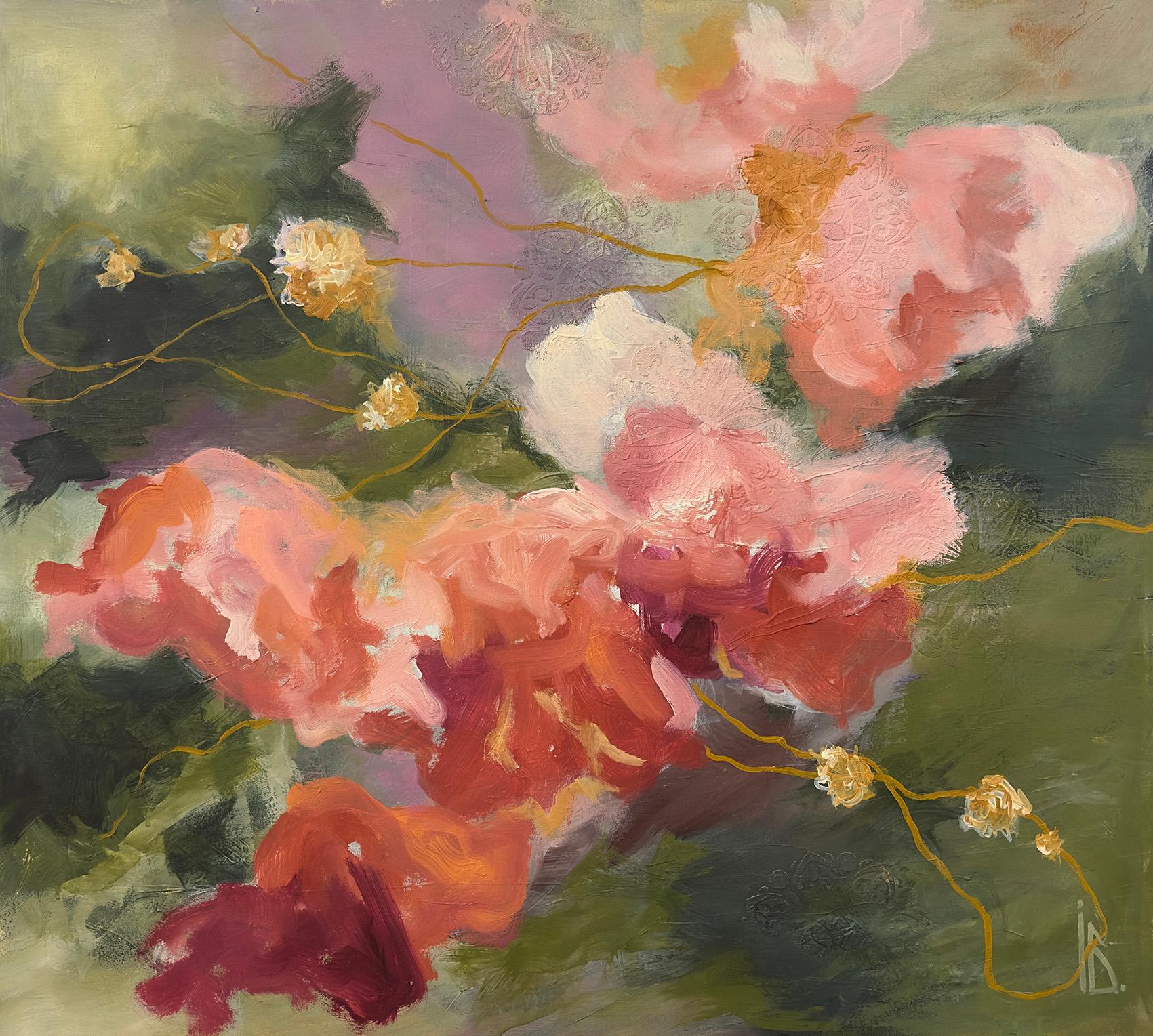 Iryna Bondar Abstract Painting – Leicht blumig