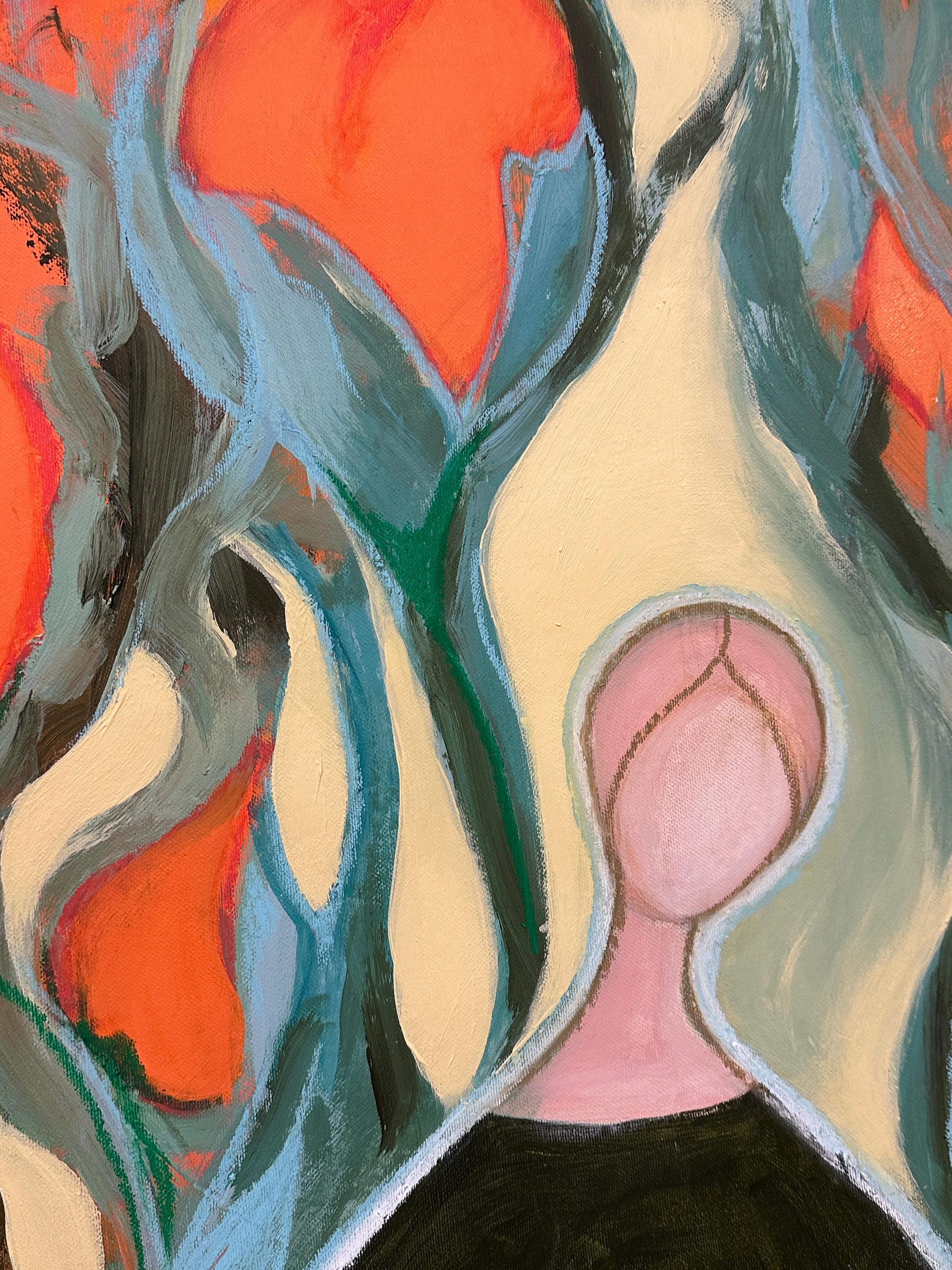 Canción de la Tierra. La energía. - Figurative Painting Gris de Iryna Bondar