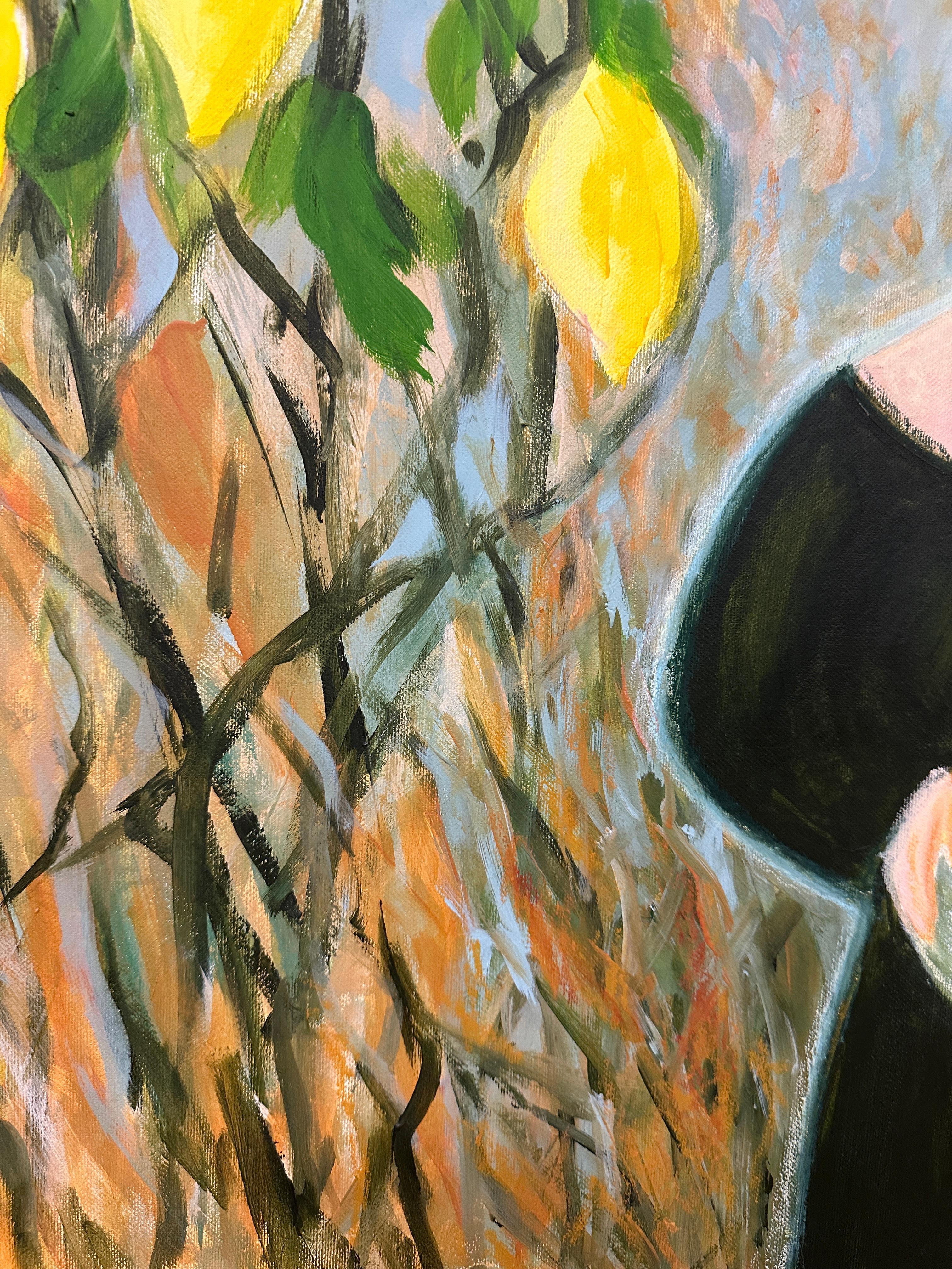 Canción de la Tierra. Limones. - Figurative Painting Marrón de Iryna Bondar