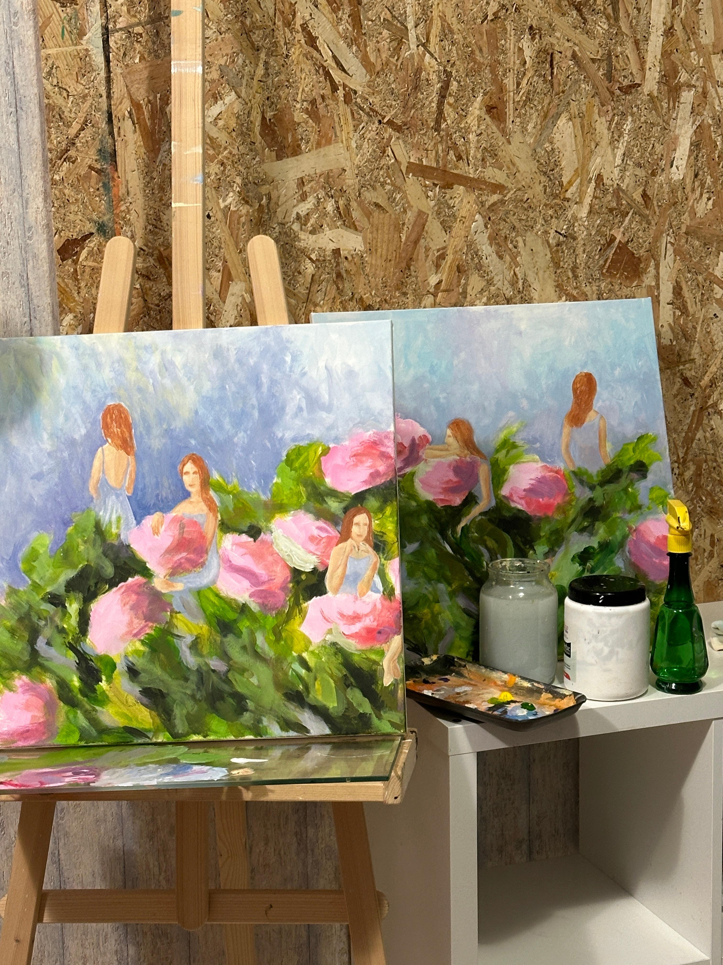 Teilpersönlichkeiten. Diptychon   . Original-Gemälde – Painting von Iryna Bondar