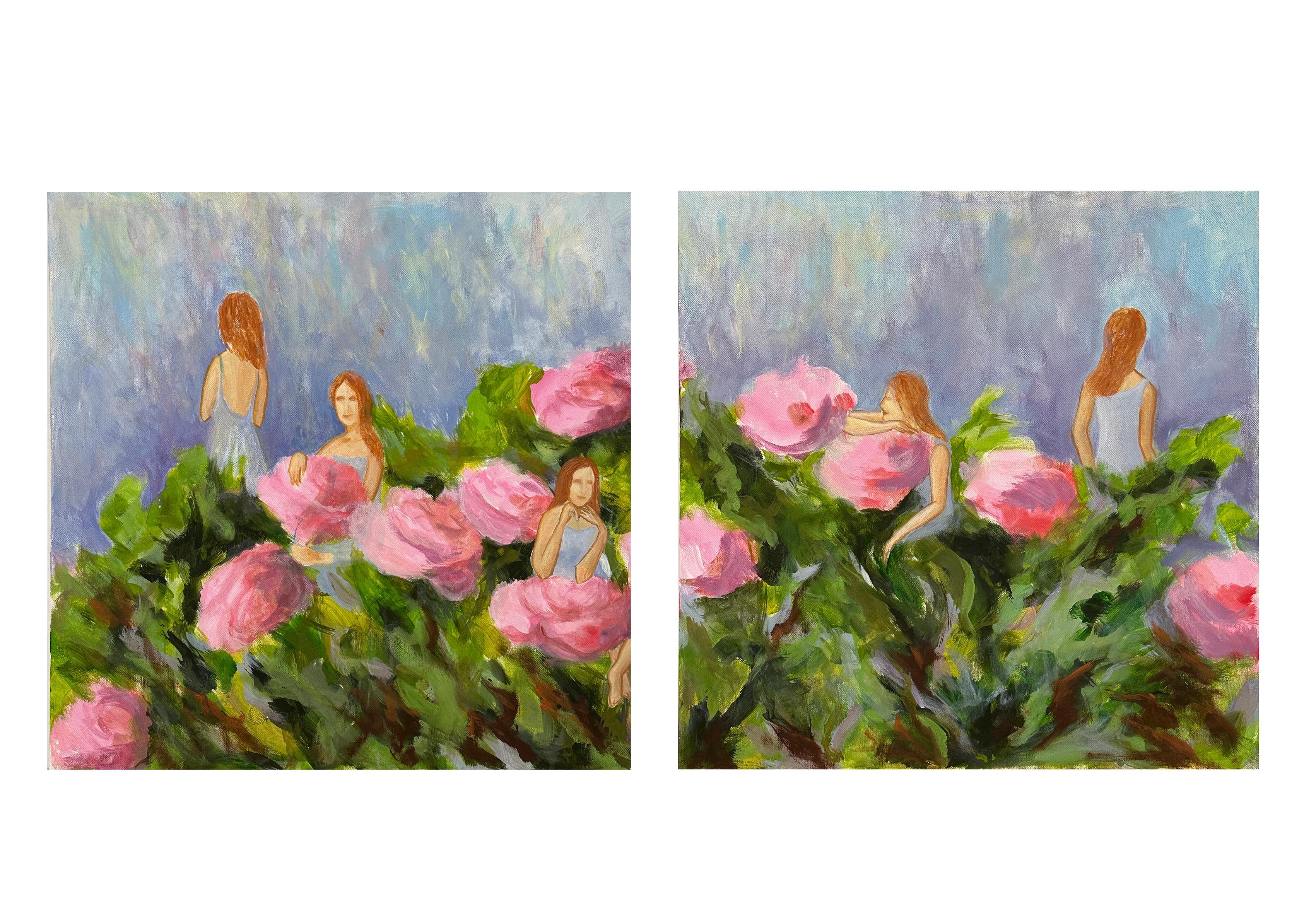 Teilpersönlichkeiten. Diptychon   . Original-Gemälde im Angebot 3
