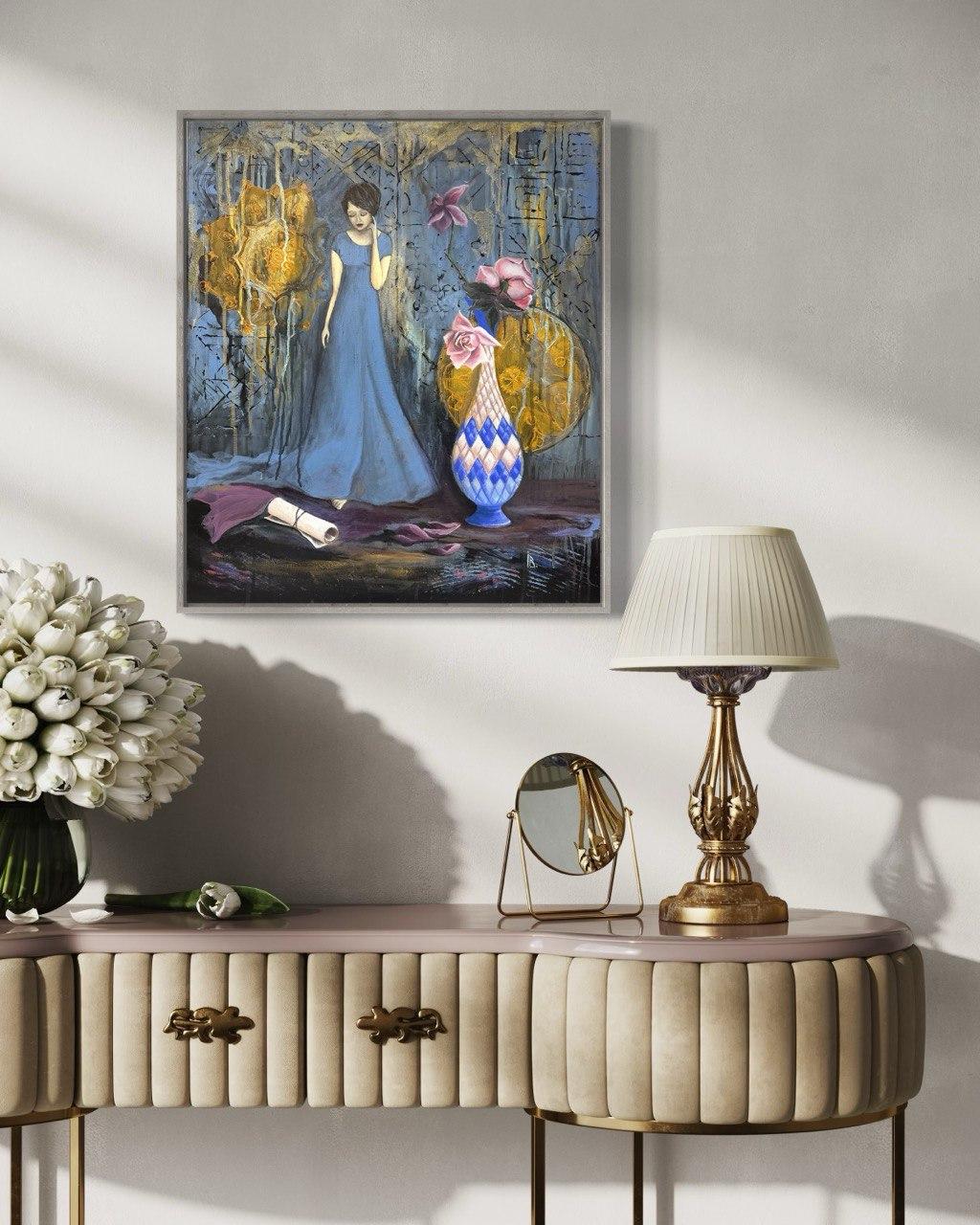 Il messaggio non aperto - Abstract Painting Grigio di Iryna Bondar