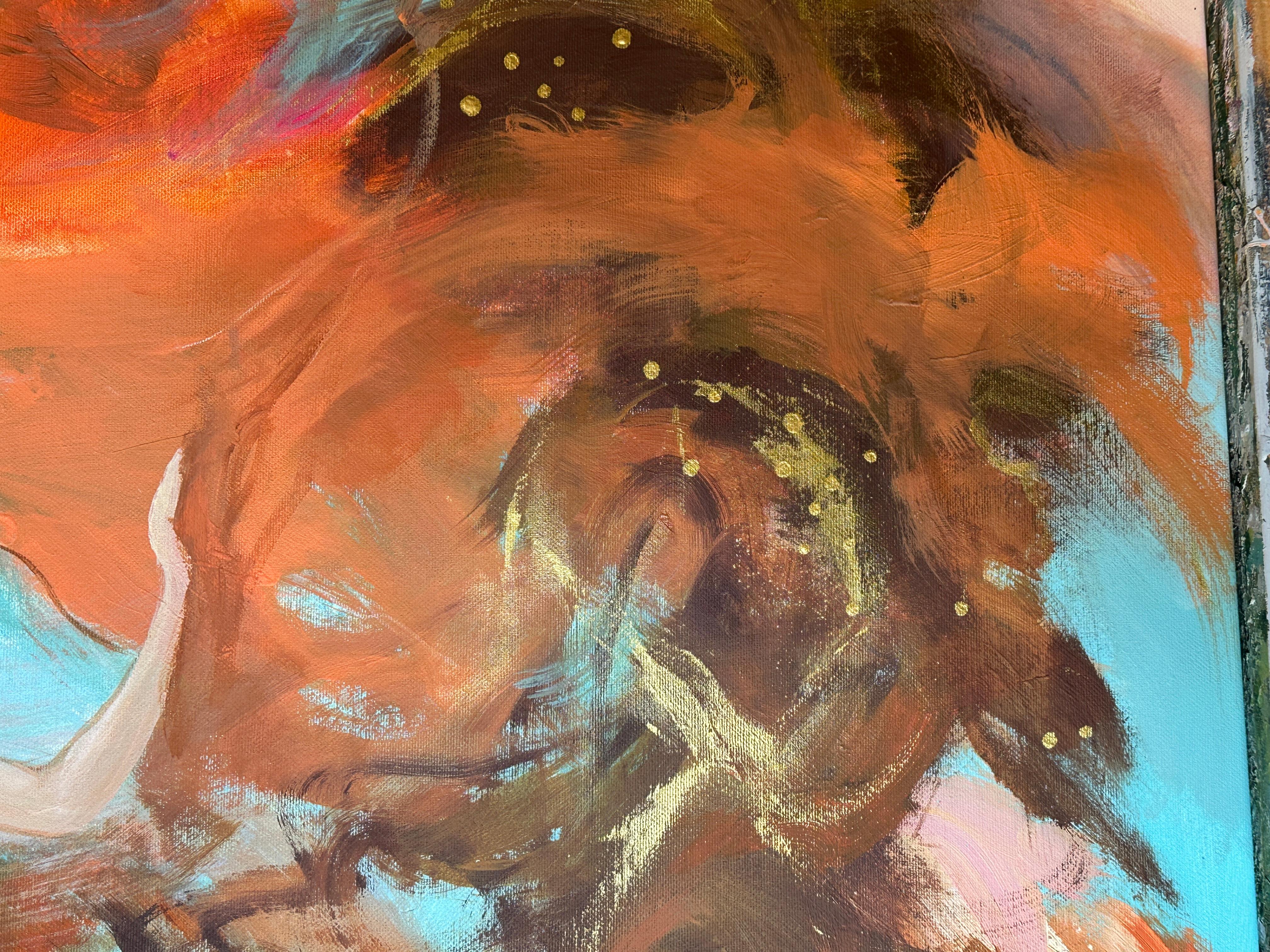 What Matters Most is Calm - Brown Abstract Painting by Iryna Bondar