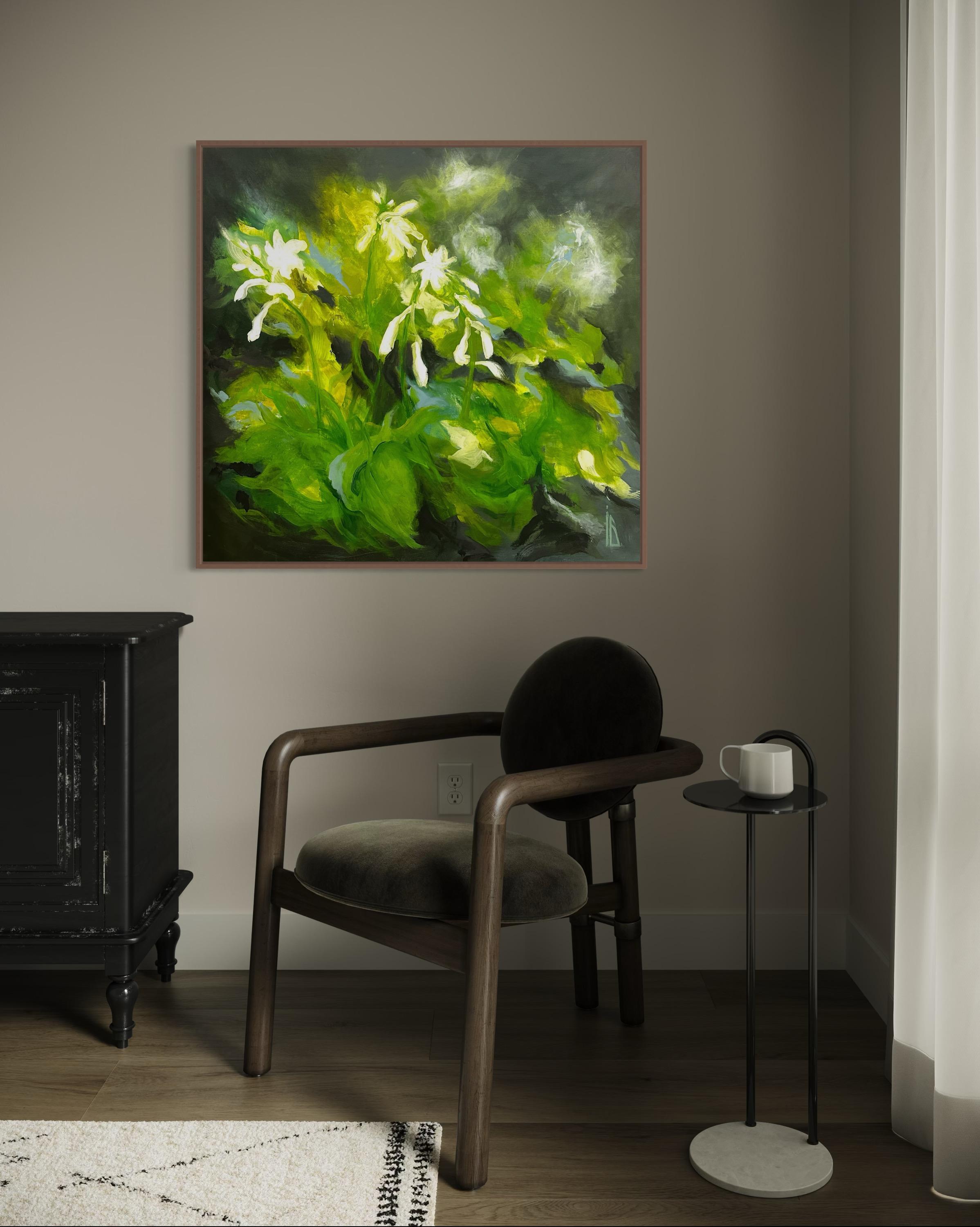 White Drops on Emerald For Sale 6
