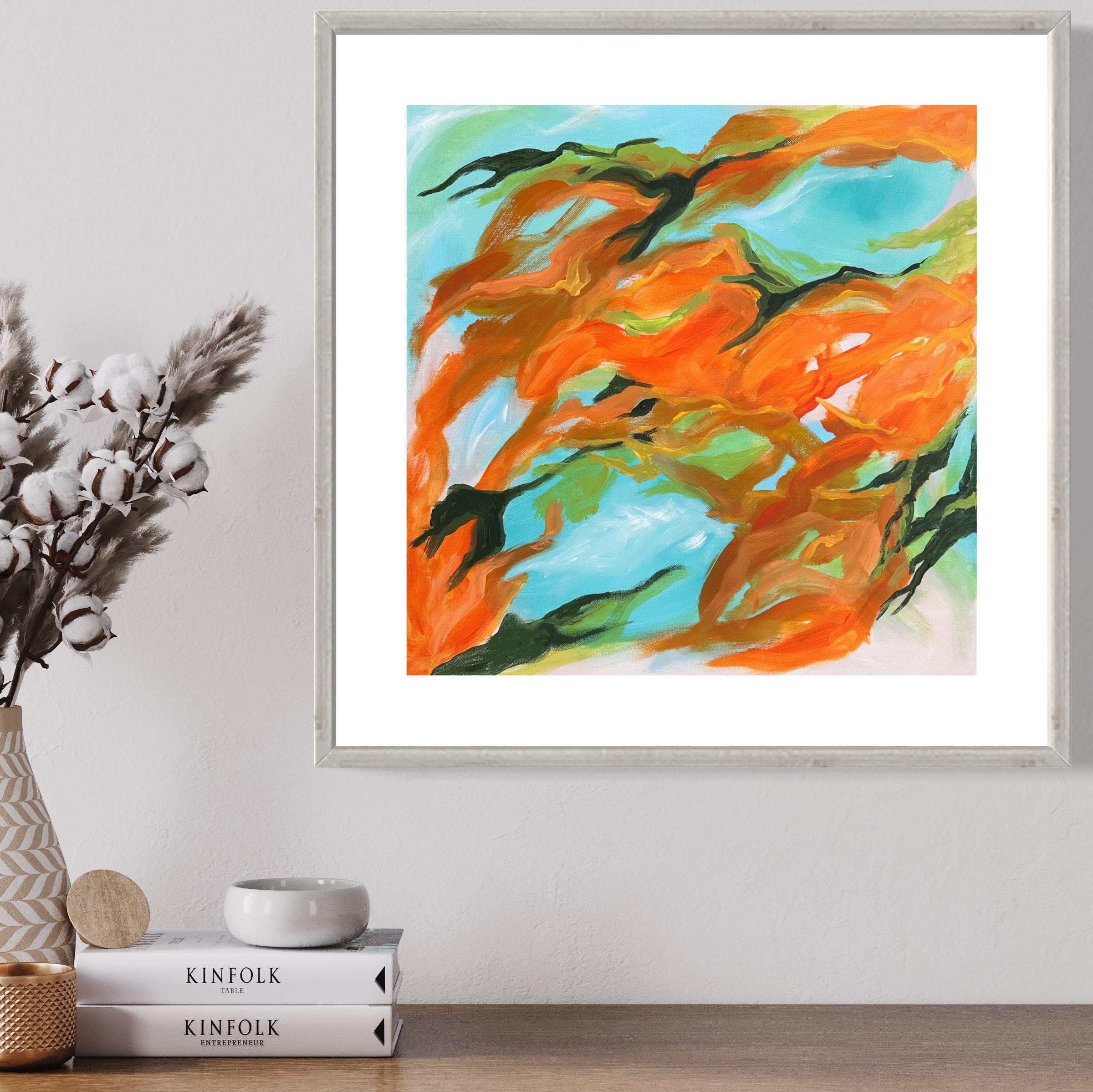 Ciliegia d'inverno - Abstract Painting Arancia di Iryna Bondar