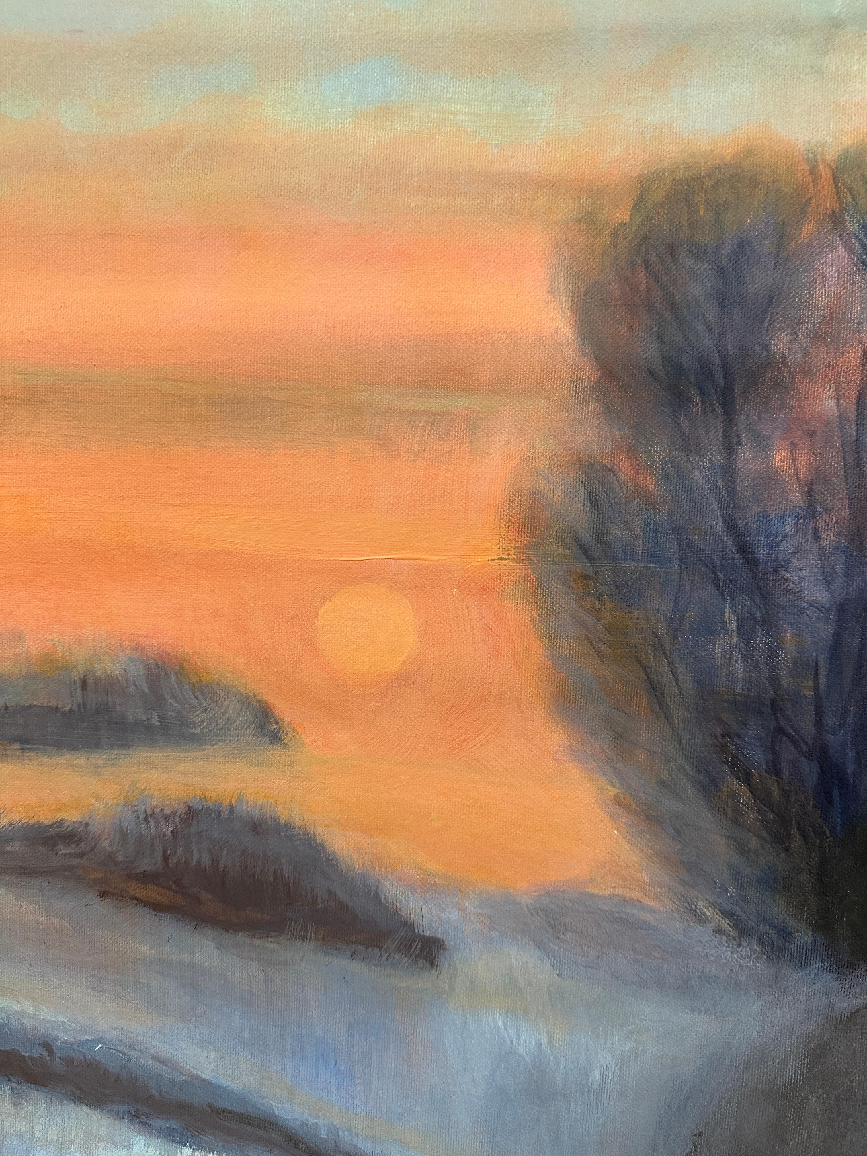 Winterabend.   Original-Gemälde (Impressionismus), Painting, von Iryna Bondar
