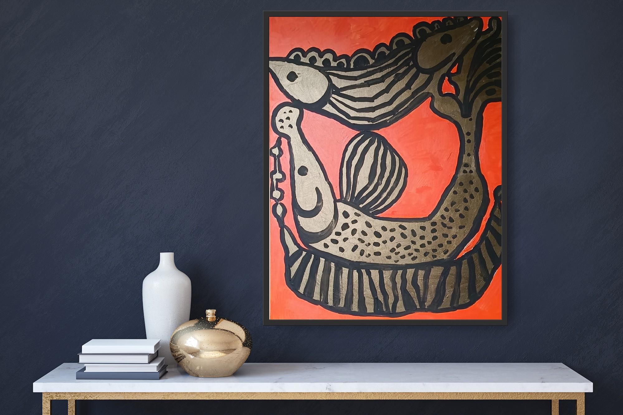Harmony - Black Figurative Painting by Iryna Burda
