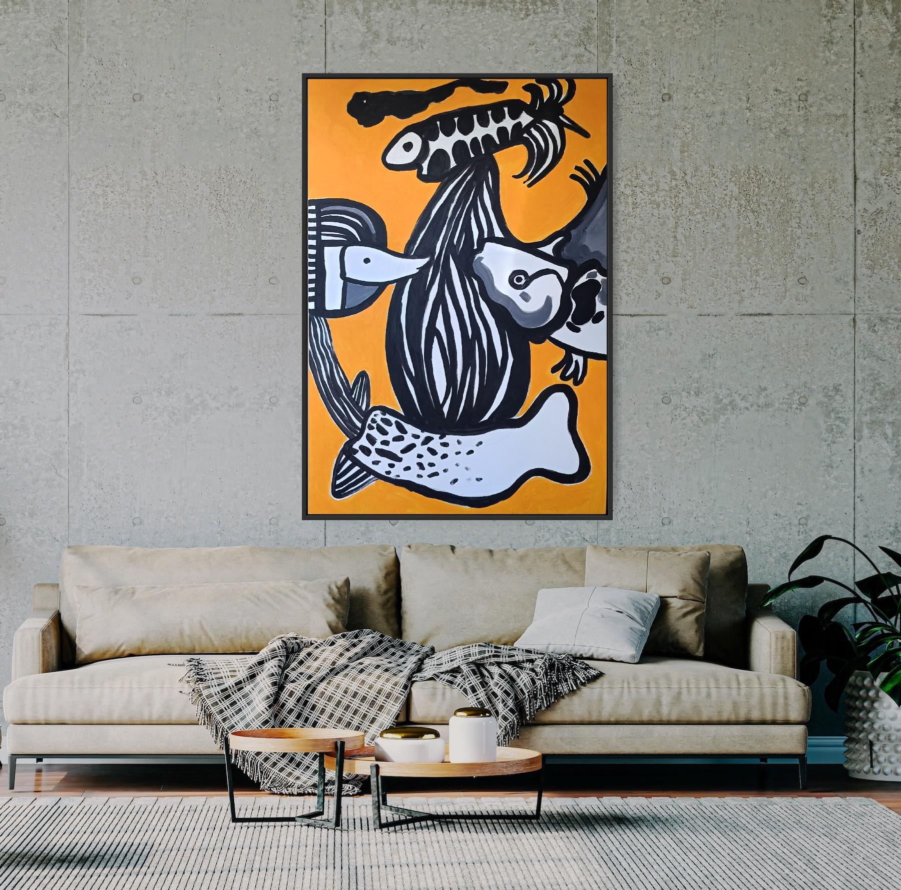 Ich kann böse sein (Beige), Abstract Painting, von Iryna Burda