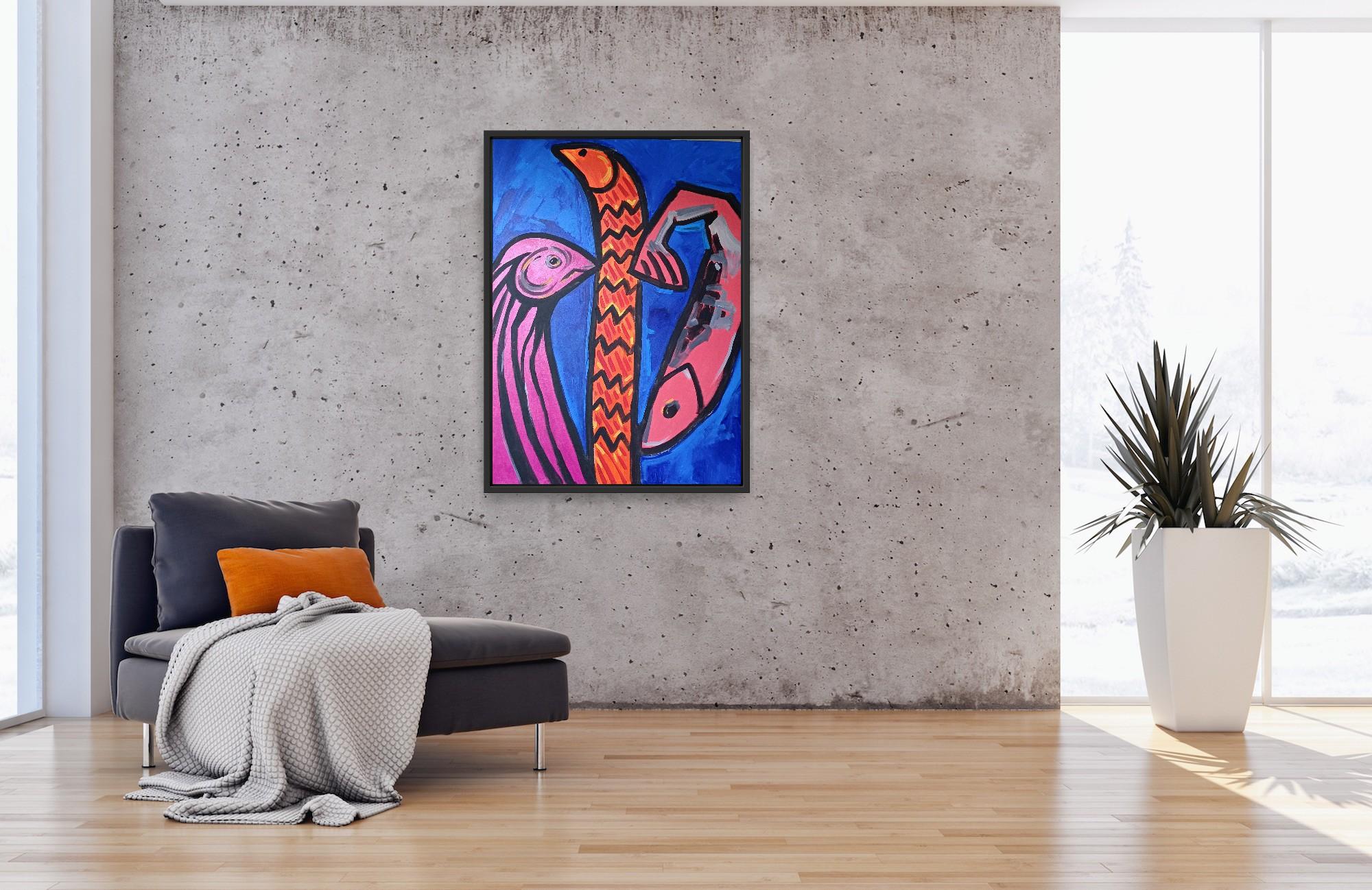 Ich will und ich werde (Blau), Figurative Painting, von Iryna Burda
