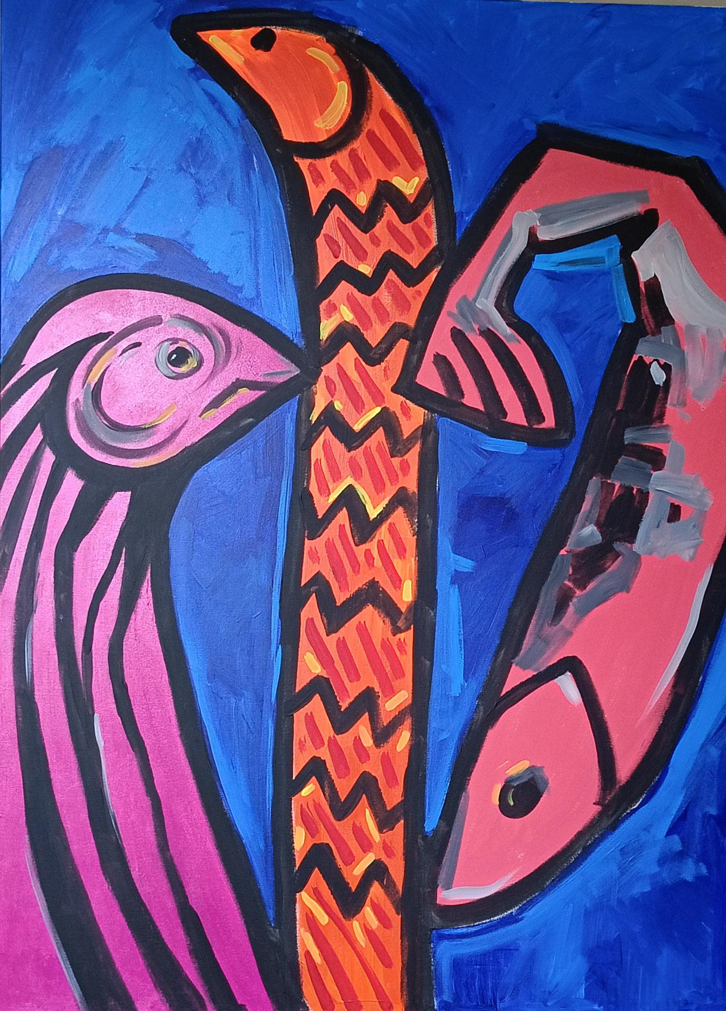 Iryna Burda Figurative Painting – Ich will und ich werde