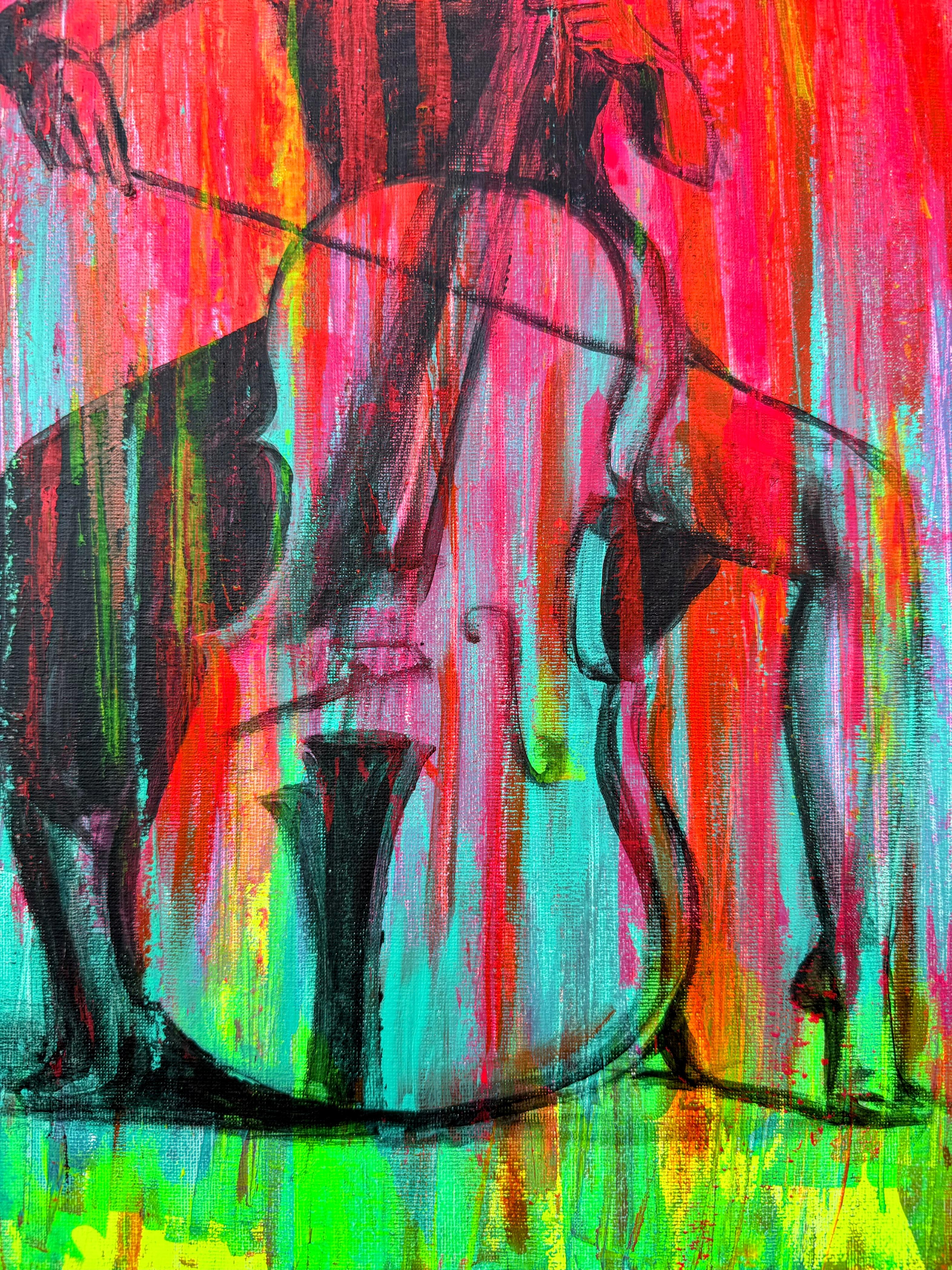 The painting depicts the feeling of music