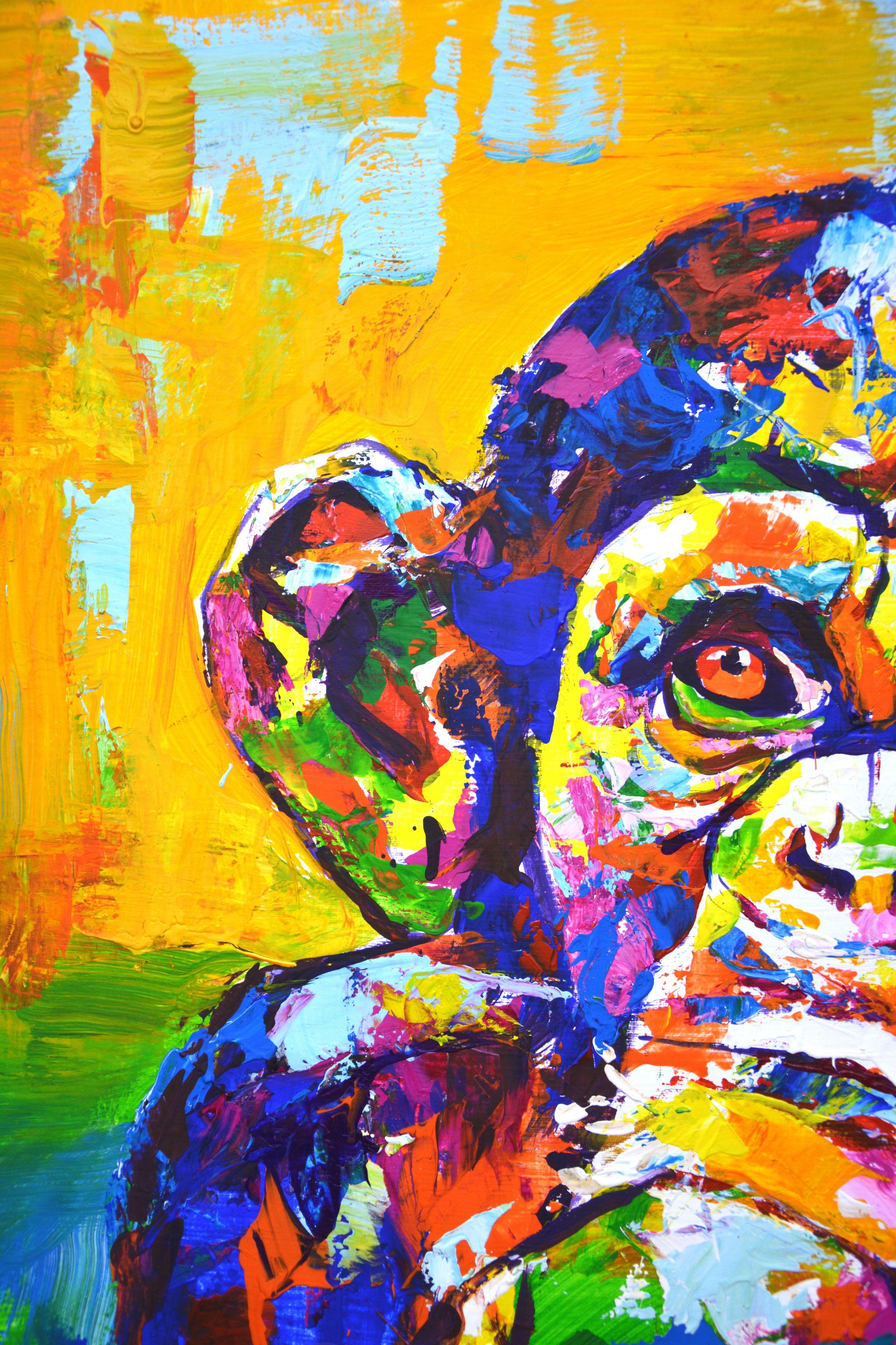 A monkey., Painting, Acrylic on Canvas For Sale 4