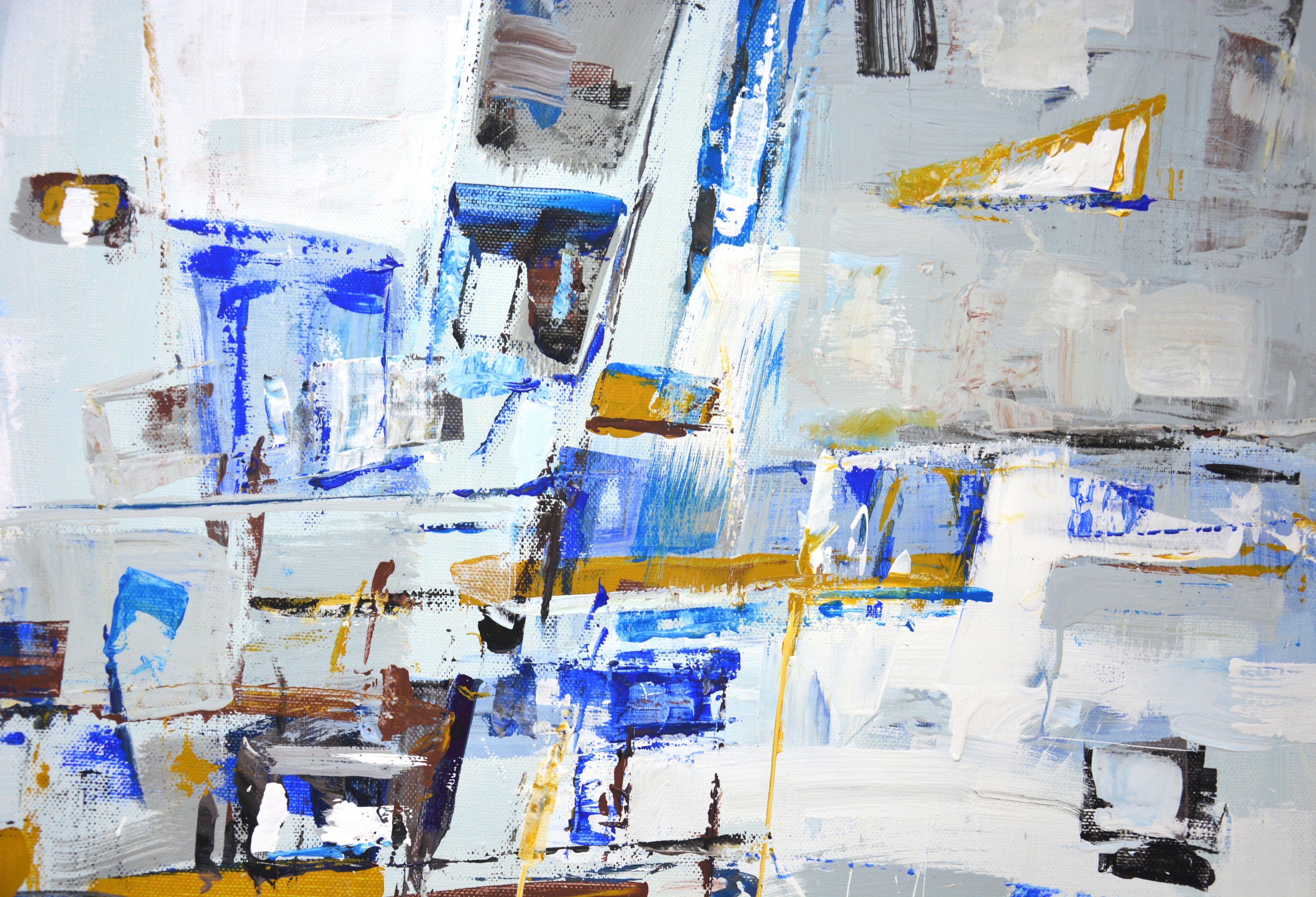 Astratto 31, Pittura, Acrilico su tela - Abstract Painting Grigio di Iryna Kastsova