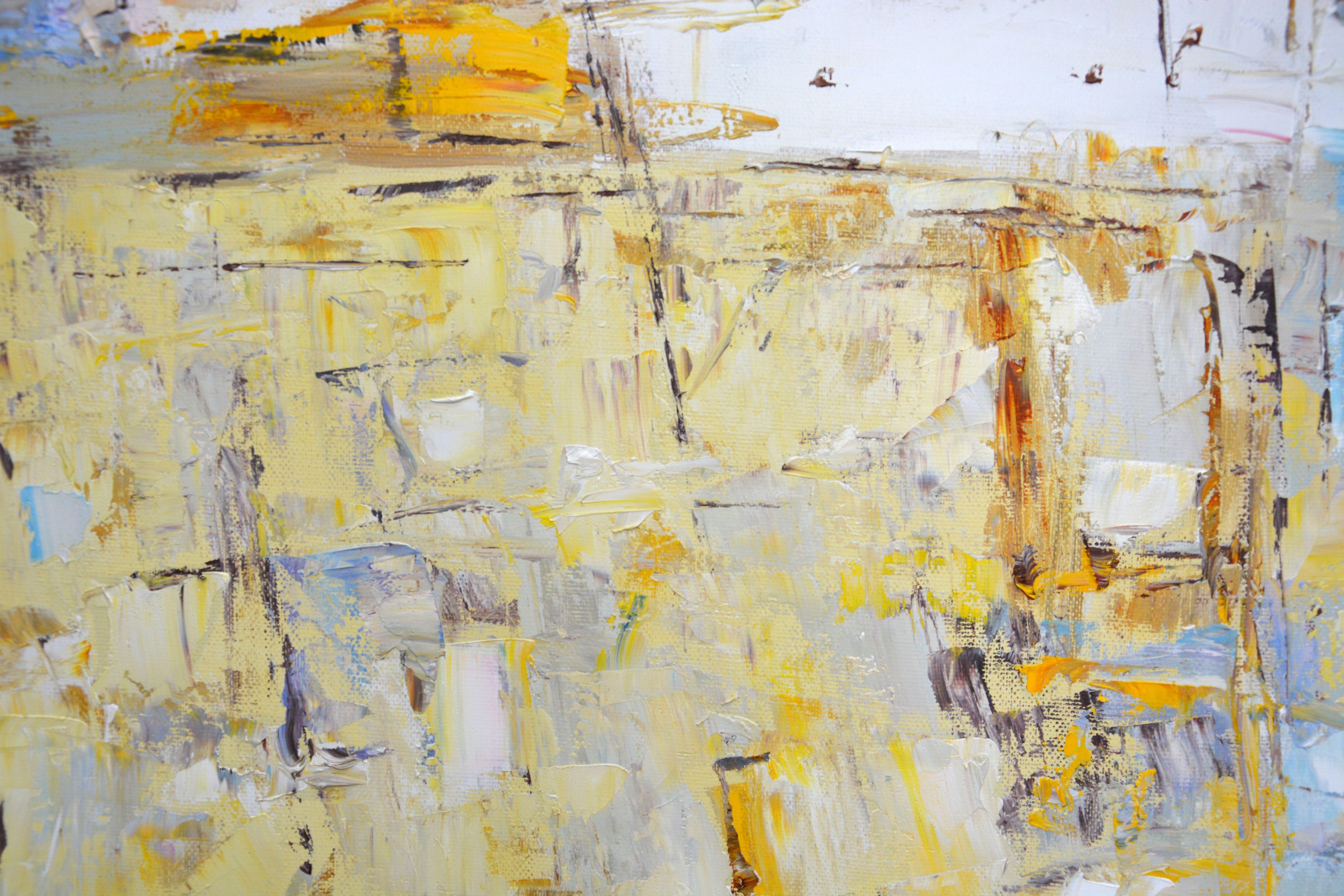 Astratto 9, Pittura, Olio su tela - Abstract Painting Beige di Iryna Kastsova