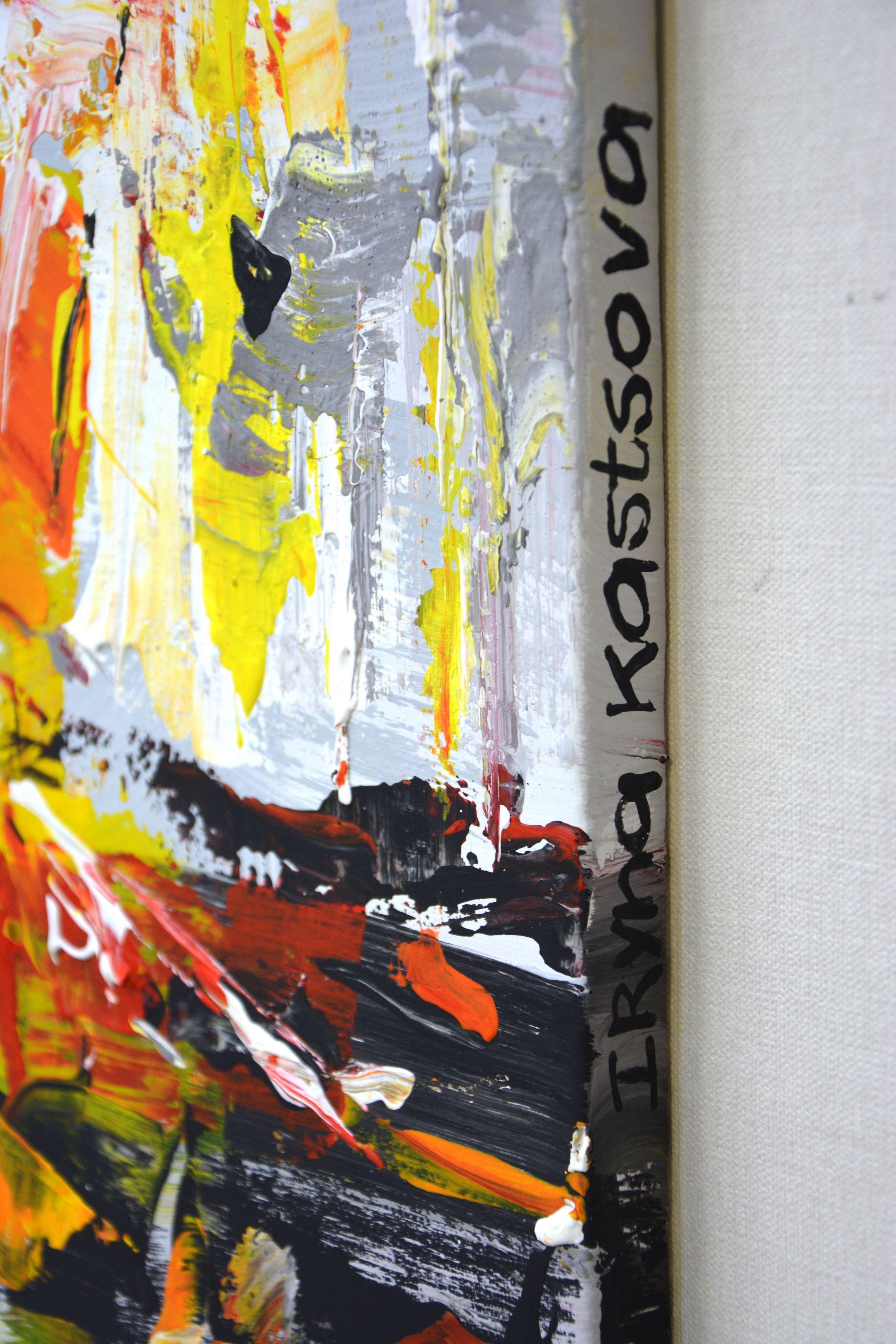 Abstract regatta 3. The design is filled with light. The details balance each other perfectly. This is a unique modern, dynamic, acrylic abstraction that can become an accent in any modern interior. The work is filled with the energy of inspiration,